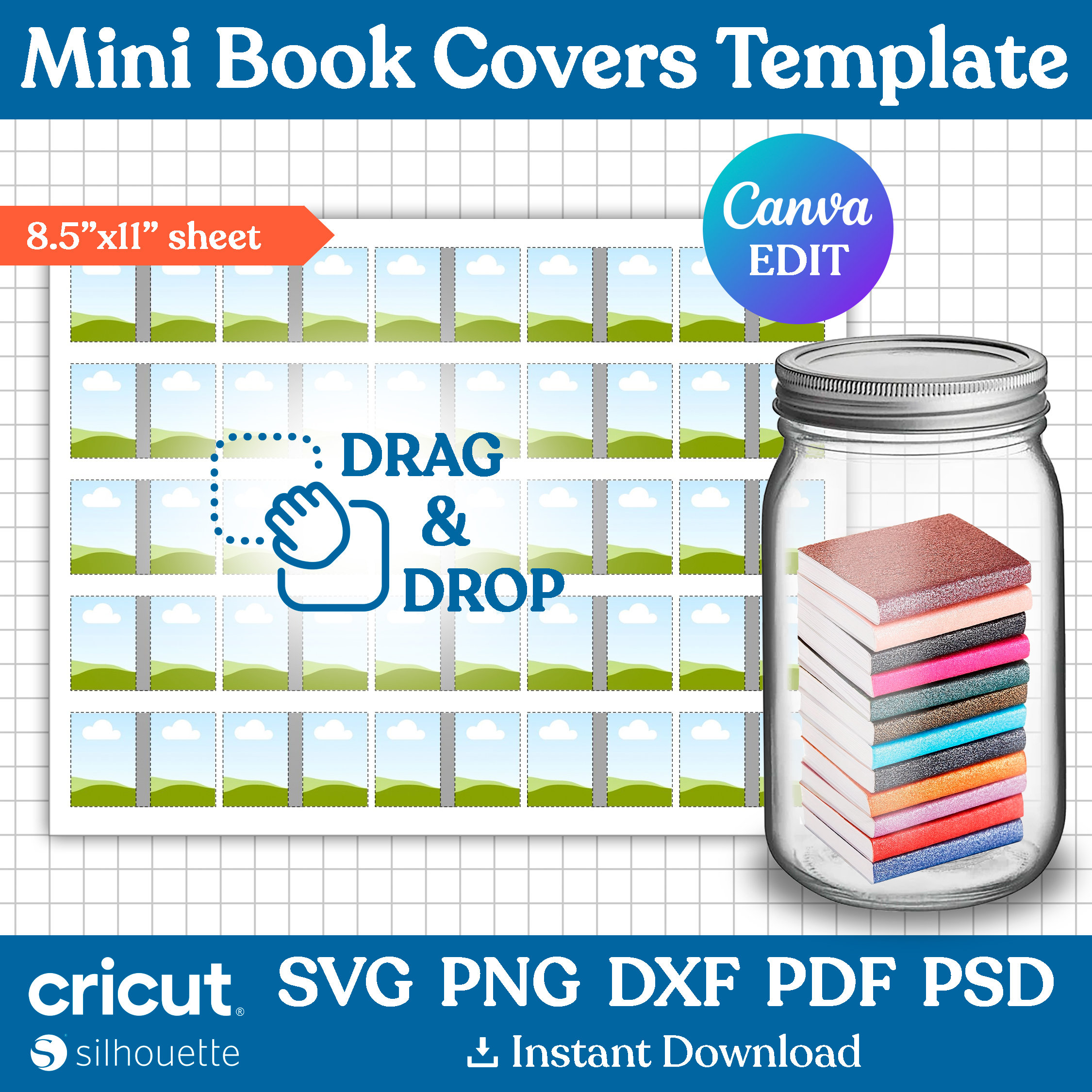 Modello di copertine di libri mini, libri in miniatura per l'arredamento, piccolo libro fai da te, libro TBR, libri per barattoli, mini libri personal