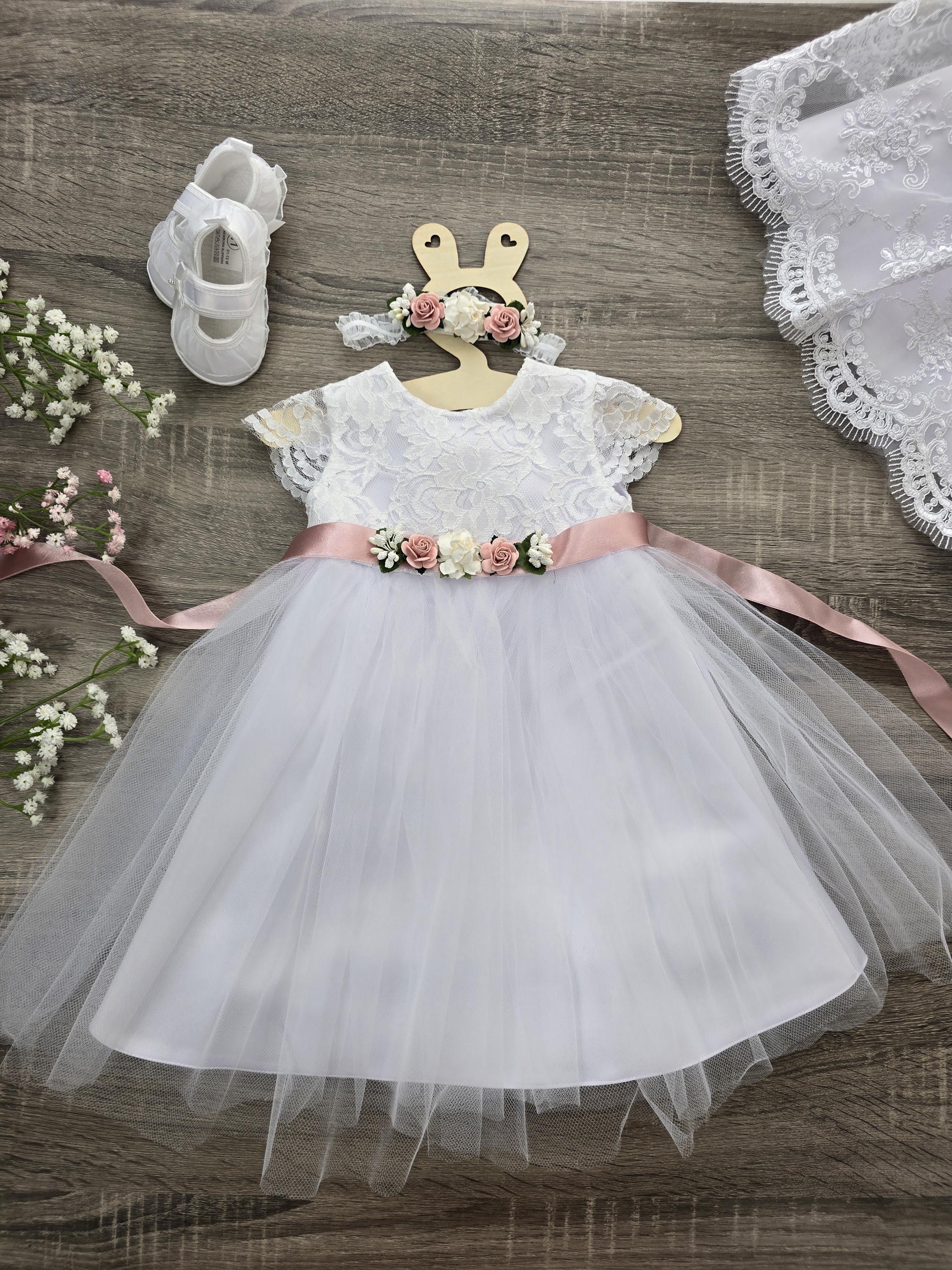 Abito da battesimo, abito da neonata, abito da battesimo, abito da battesimo bianco, abito boho per neonati, abito in pizzo per neonate, abito da spos