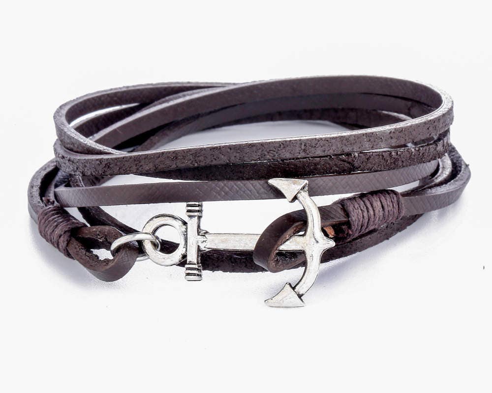 Bracciale con ancoraggio da uomo // Bracciale in pelle da uomo // Bracciale da uomo in pelle // Polsino in pelle da uomo // Bracciale per uomo // Brac