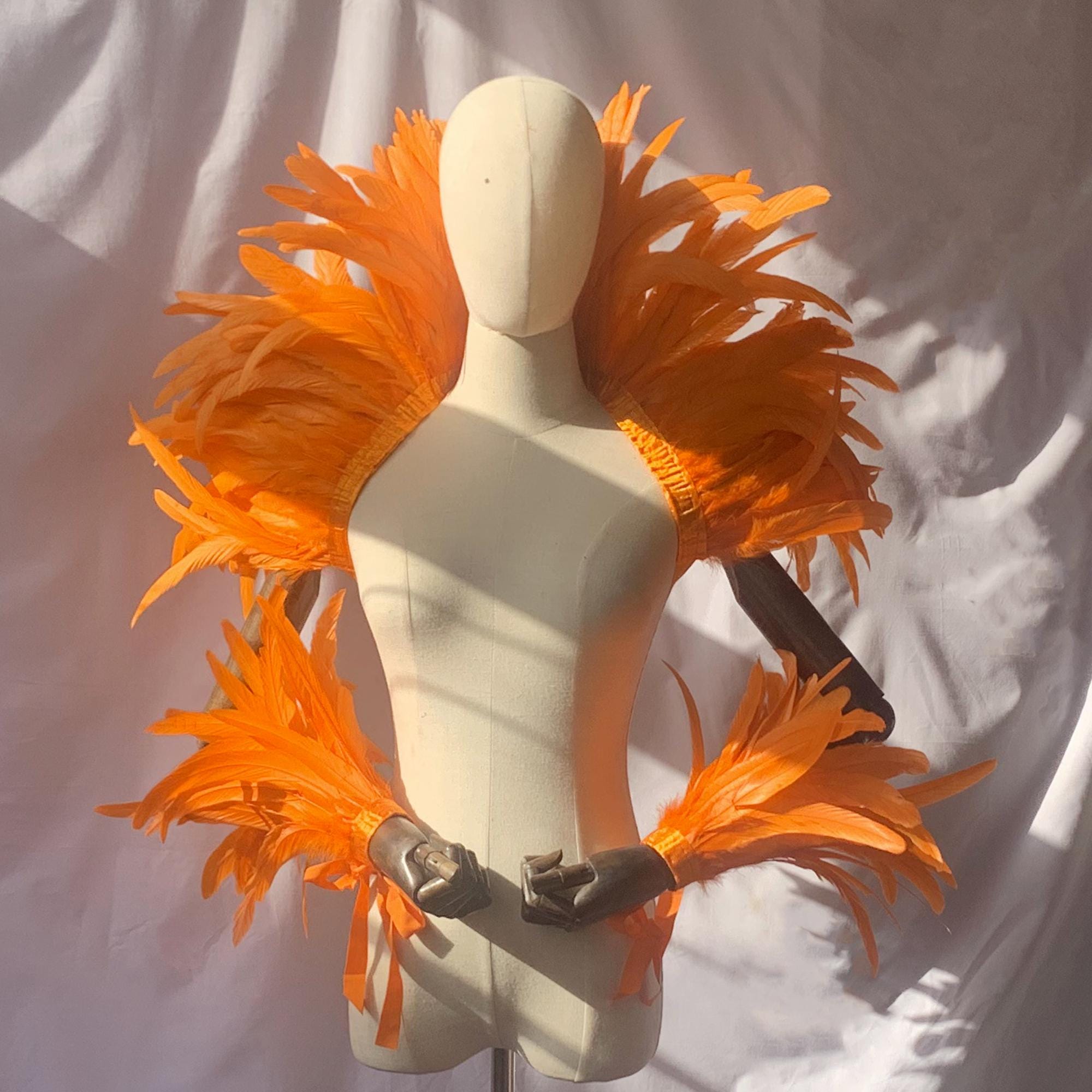 Scialle di piume da ballerina a 4 strati/Sciarpa di piume di carnevale/Scialle di piume per spettacoli teatrali/Costume di Halloween/Spettacolo/Sciall