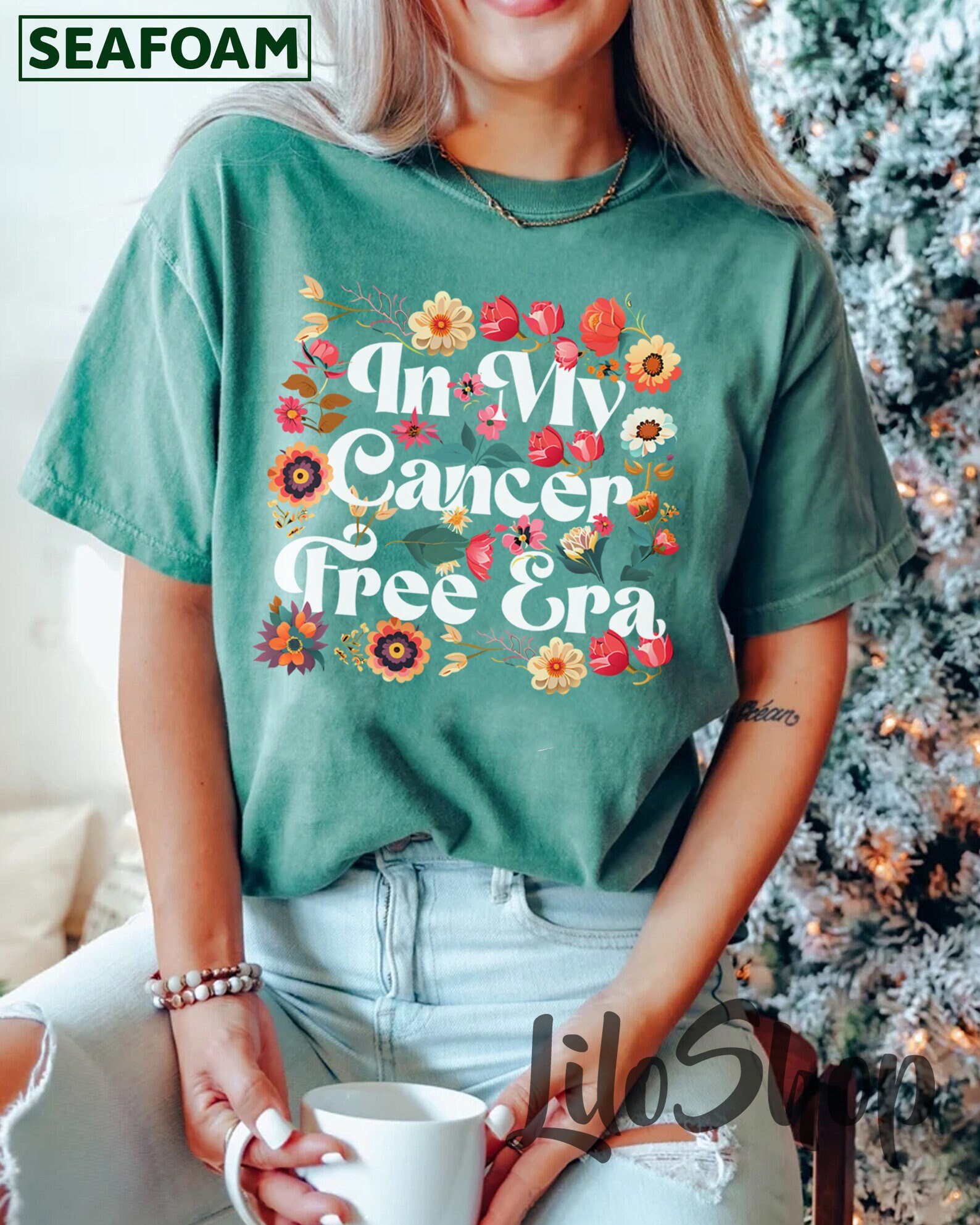 Colori comfort nella mia camicia dell'era libera dal cancro, t-shirt sopravvissuta al cancro, camicia per la consapevolezza del cancro al seno, camici