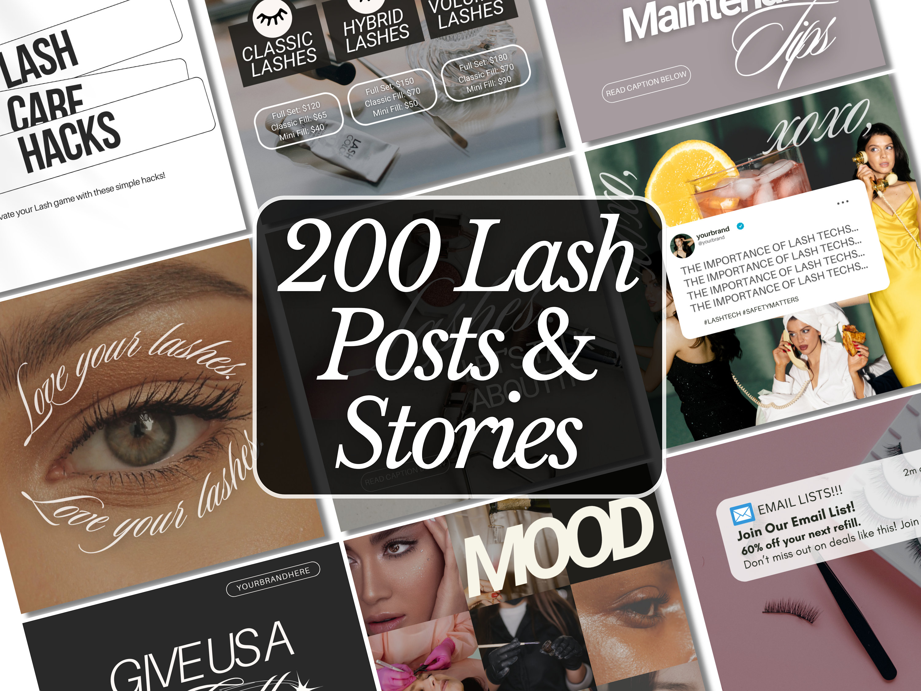 Lash Tech Instagram, Lash Instagram, Modelli per Lash Artist, Modello per social media con ciglia, Modelli per Instagram con ciglia di lusso, Post per