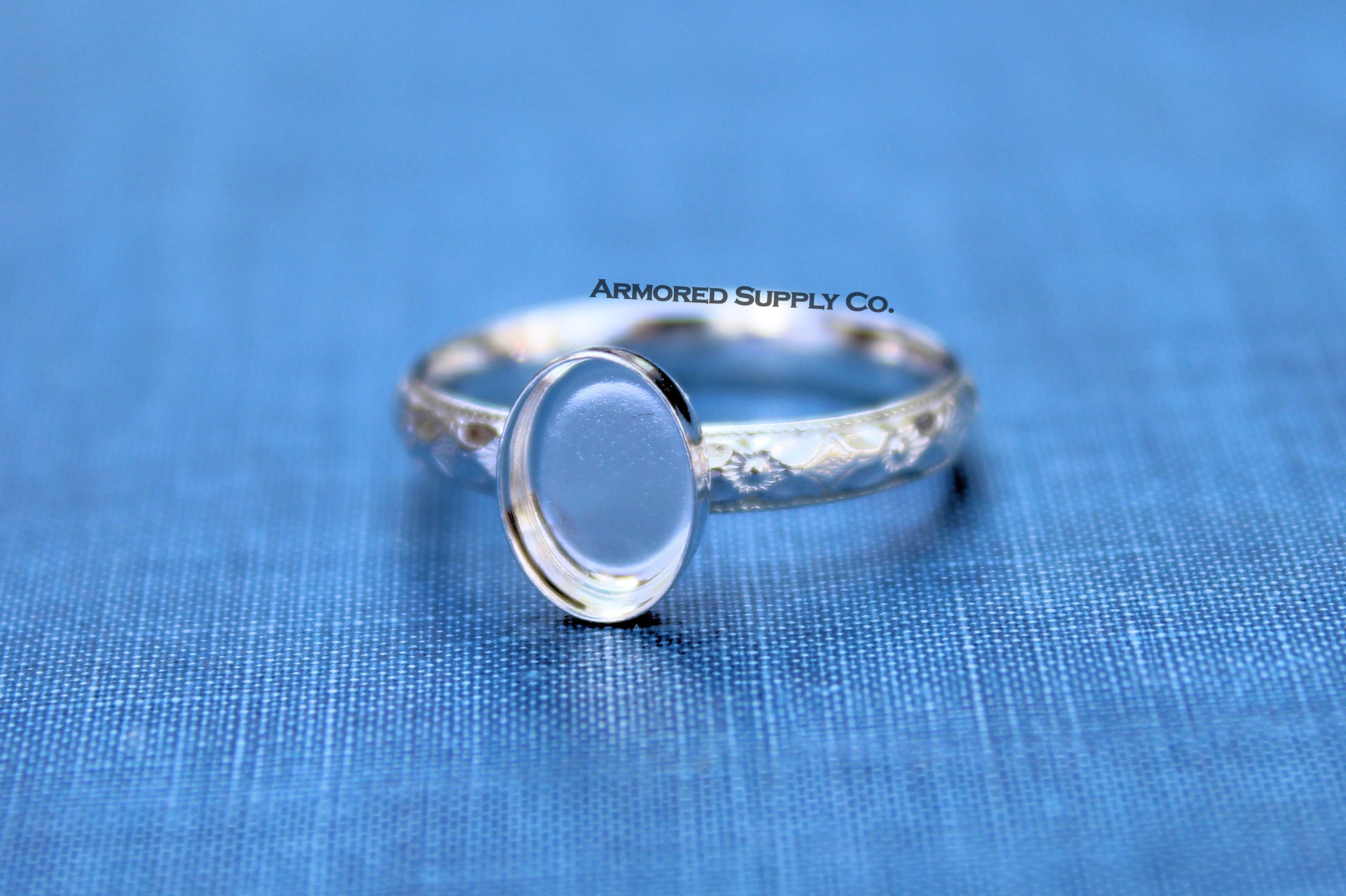 Anello a coppa ovale semplice floreale n. 1, cabochon ovale, cabochon al latte materno, forniture per gioielli fai da te, crea il tuo anello, gioielli