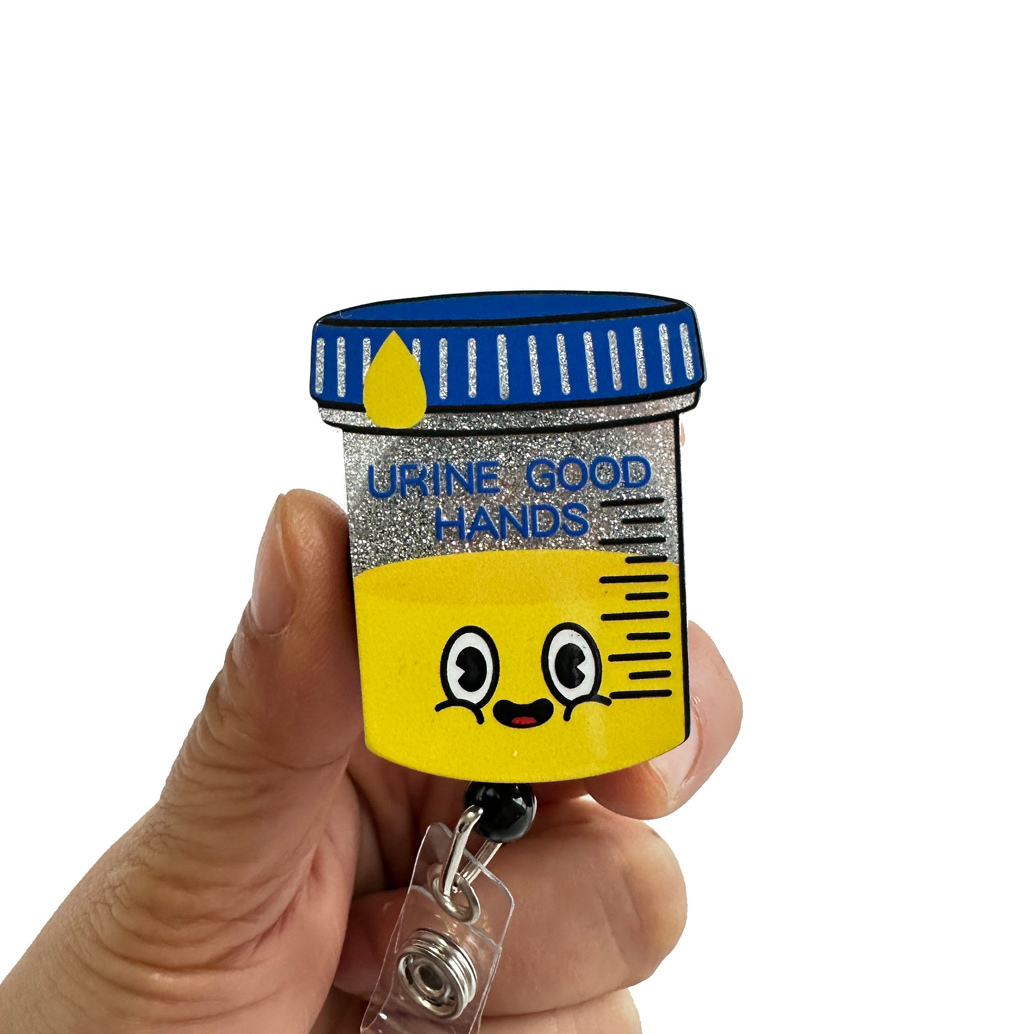 Porta badge retrattile Urine Good Hands, porta badge infermiere, porta badge divertente, simpatico porta badge, porta badge medico CNA Lab Tech