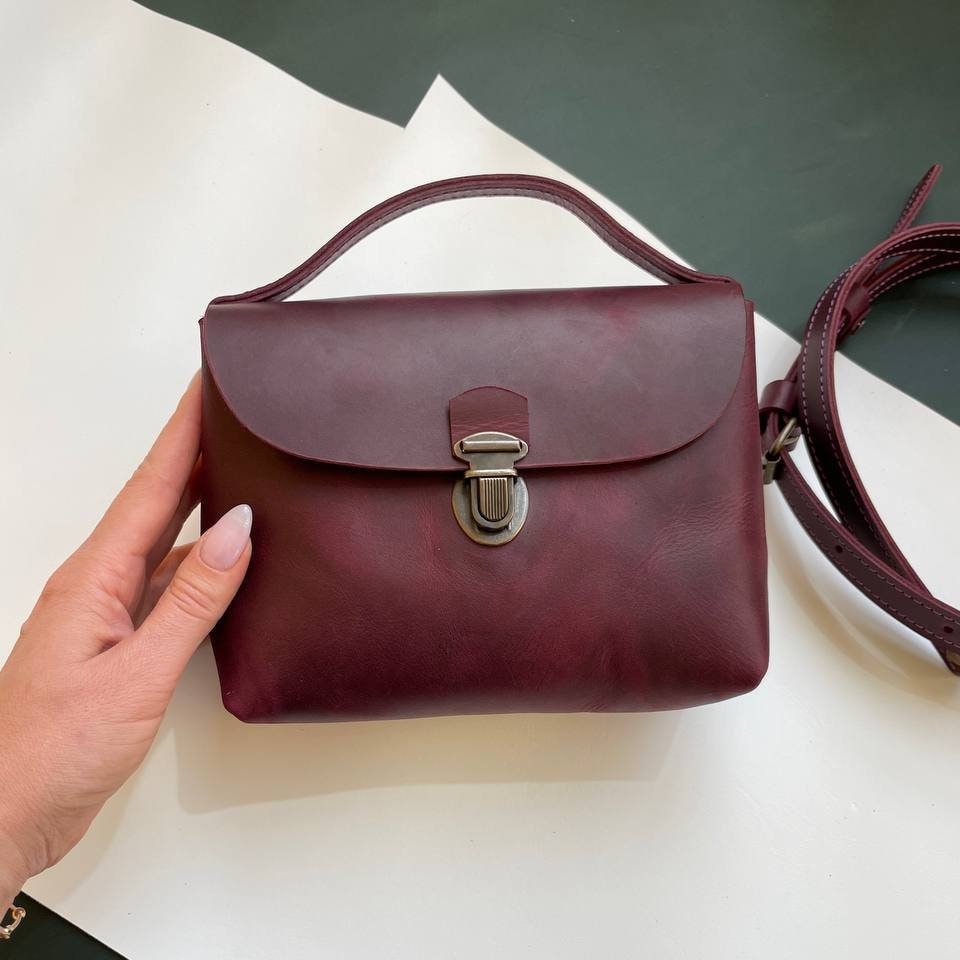 Mini borsa a tracolla in pelle, borsa da città da donna, graziosa borsa in pelle, borsa in pelle per ragazza, mini borsa in pelle, borsa in pelle fatt