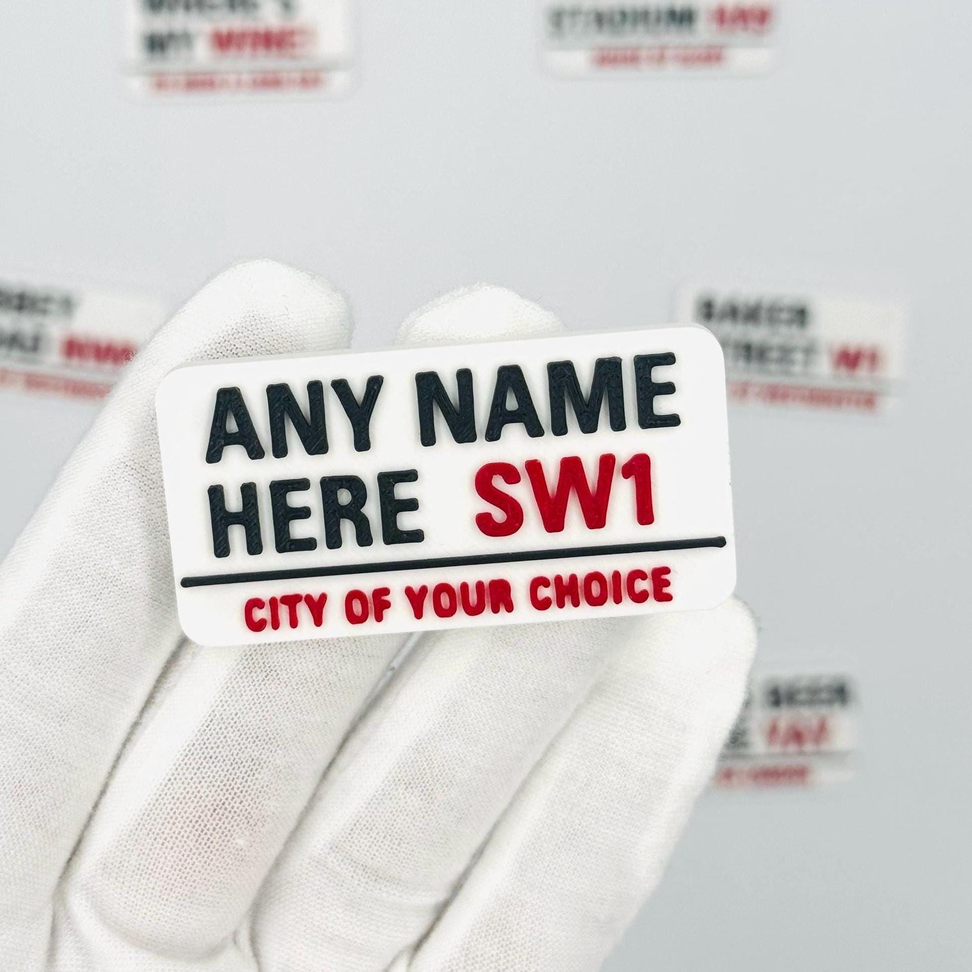 Magnete per cartello stradale personalizzato, magnete per cartello stradale di Londra, magnete con nome personalizzato, magnete per cartello stradale,