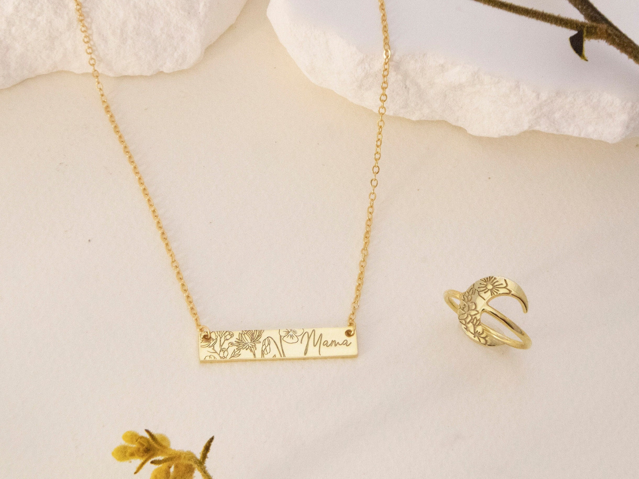 Collana con fiori di nascita * Collana con fiori di nascita combinata * Regalo con fiori di nascita * Gioielli con fiori di nascita * Collana con mese