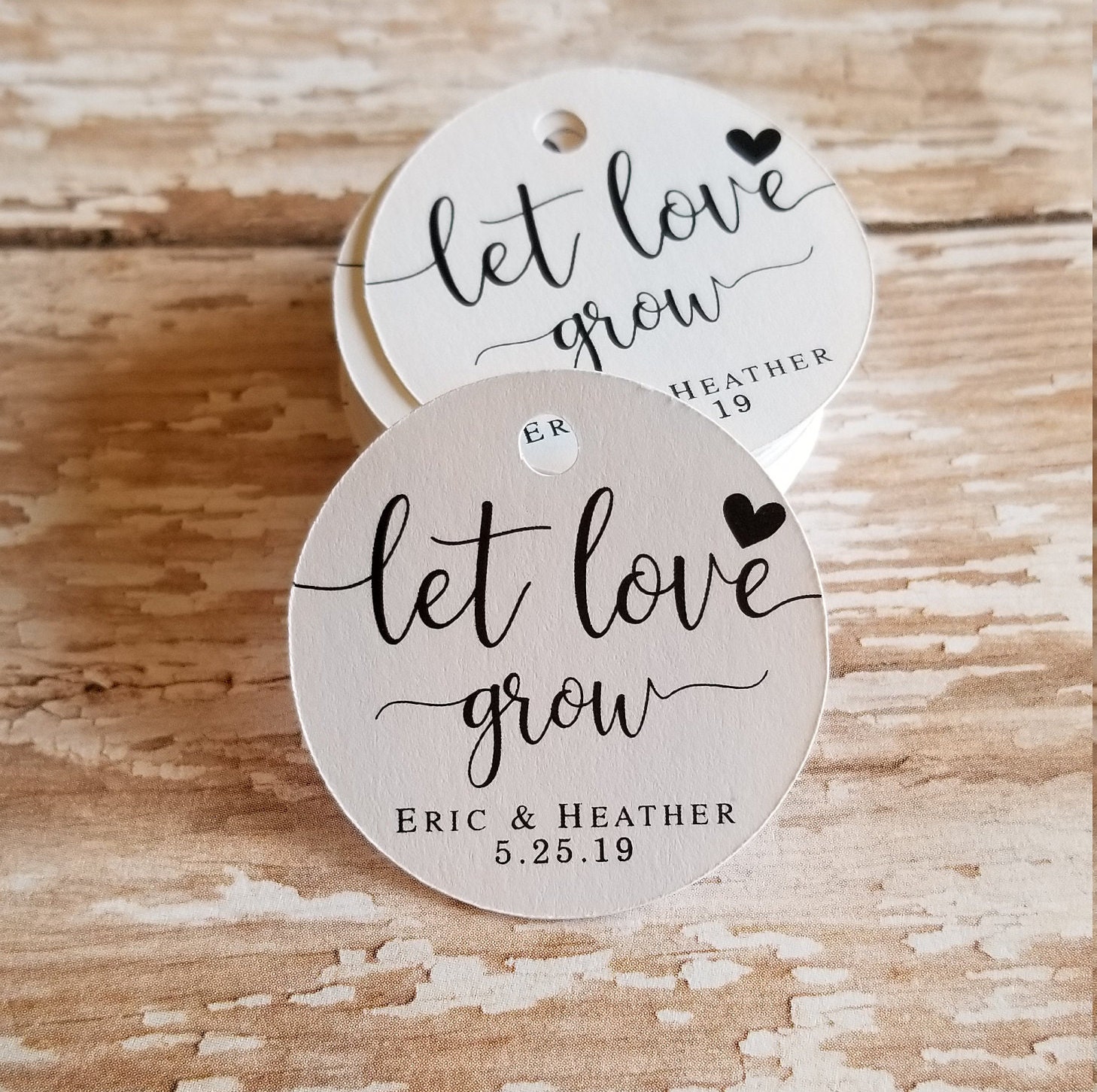 lascia che l'amore cresca, etichetta per pianta, etichetta per matrimonio, bomboniera, addio al nubilato, baby shower, etichetta di ringraziamento, et
