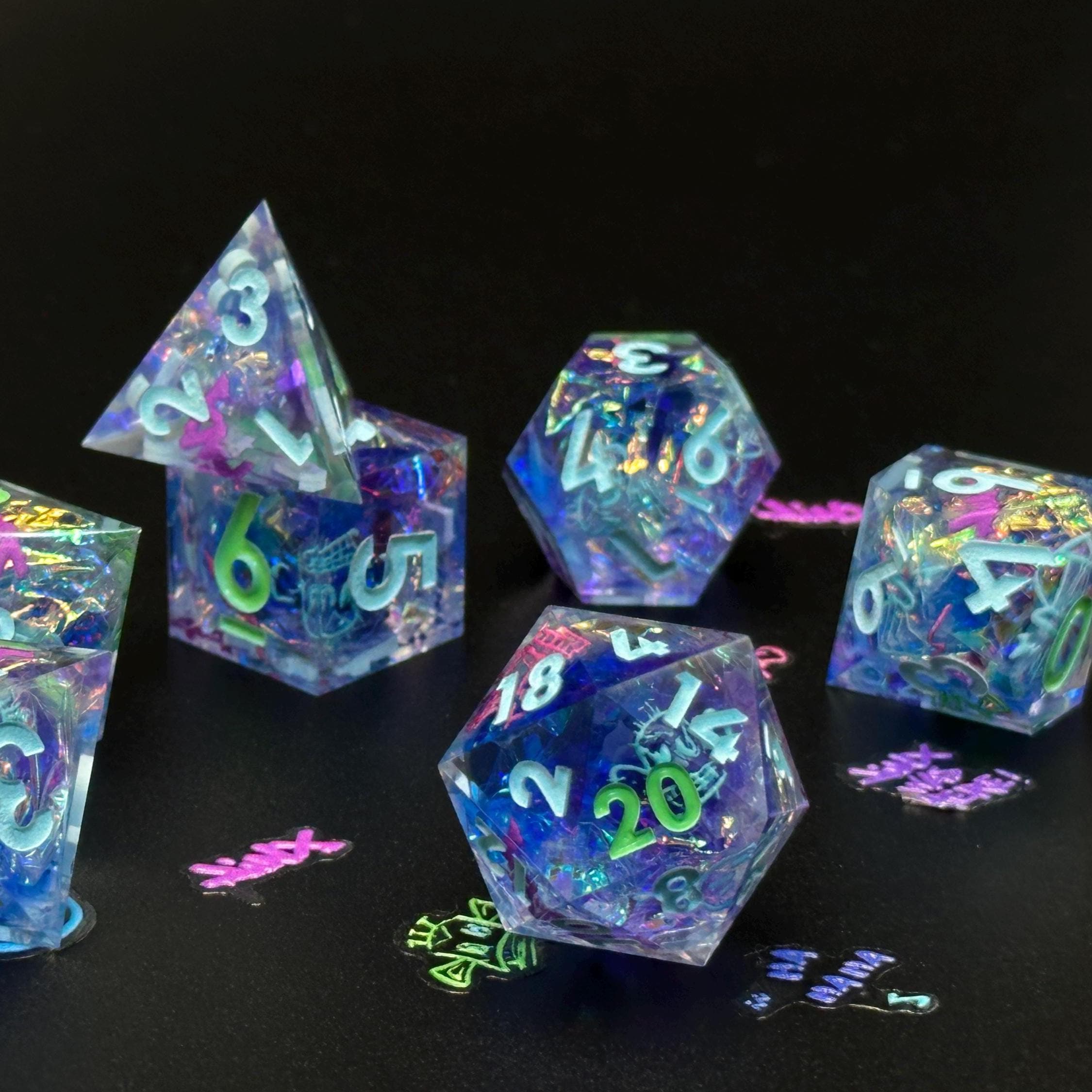 Dadi Jinx, Dadi Arcani, Set di dadi D&D, Dadi Poliedrici, Set di dadi in Resina, Un regalo per i giocatori di D&D, Set di dadi per giochi di ruolo, Un