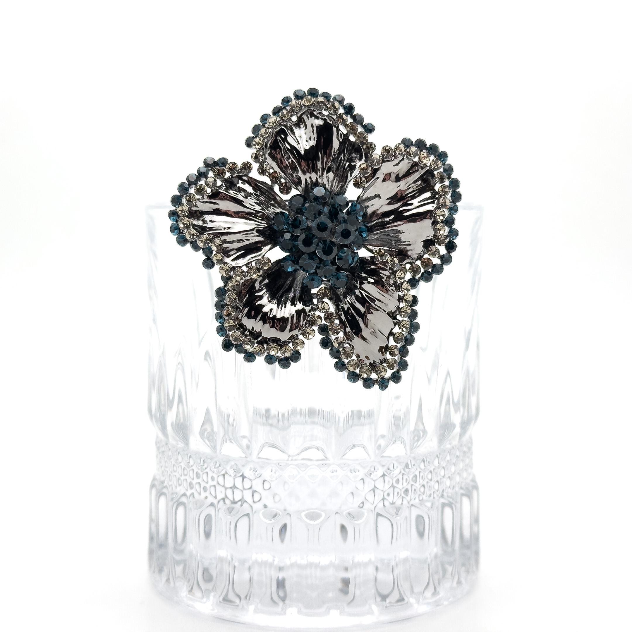Spilla vintage con fiore scintillante, spilla alla moda, spilla scintillante, spilla da abito, spilla da festa, spilla da sposa, spilla per donna