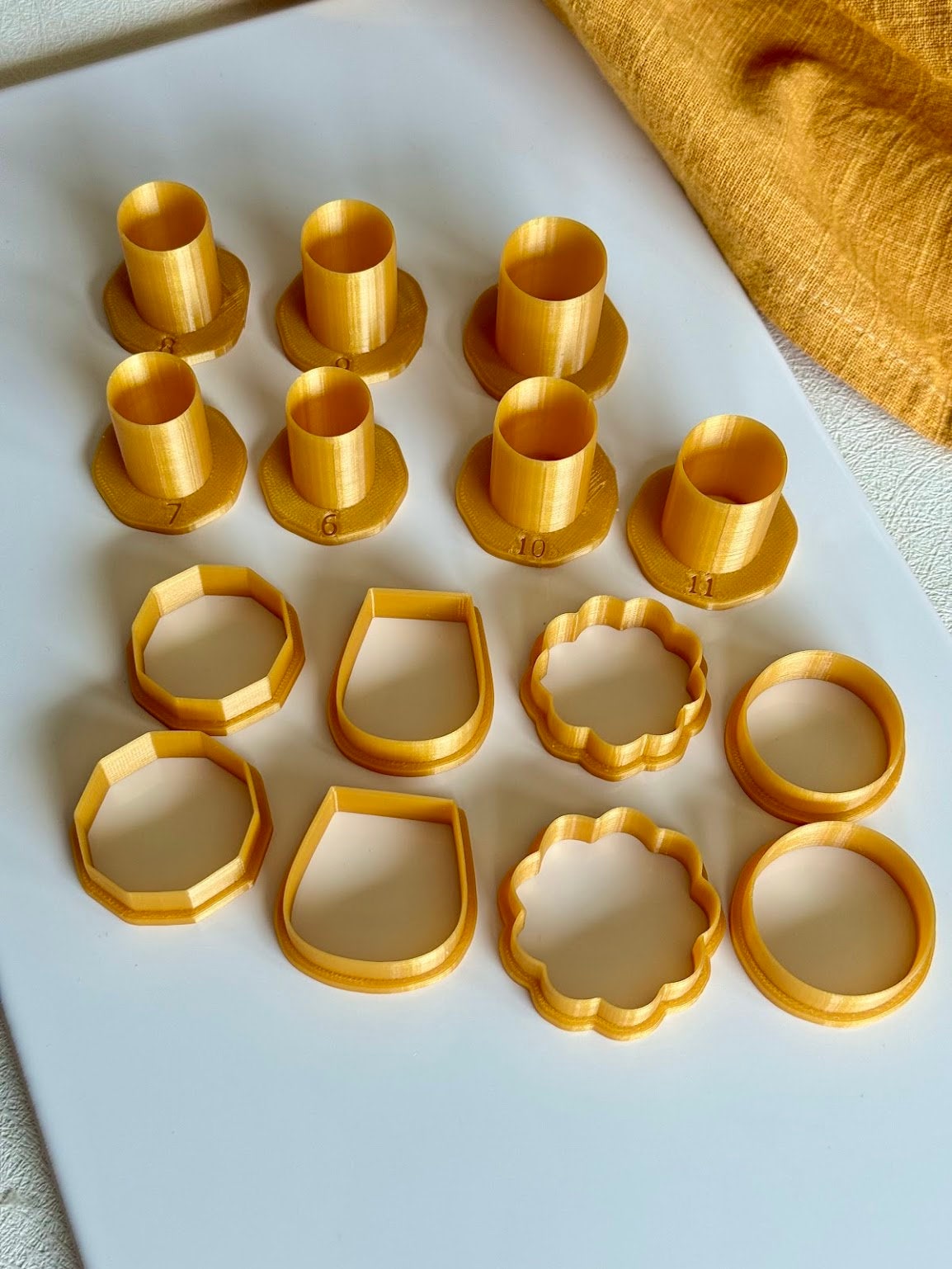 Set per la creazione di anelli 2 (NUOVO), taglia anelli (da 4 a 12) e taglia anelli, anello, taglia anelli stampati in 3D, strumento per argilla polim