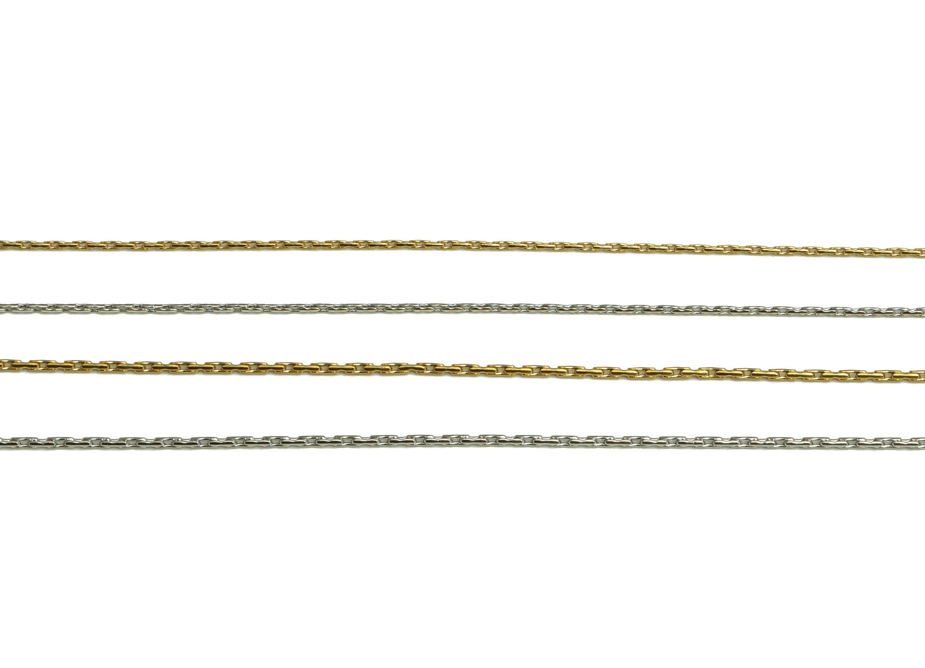 Piccola catena serpente rettangolare, catene serpente 0,8 mm, catena in acciaio inossidabile 304, catene serpente 0,9 mm, catena collana d'oro, catena