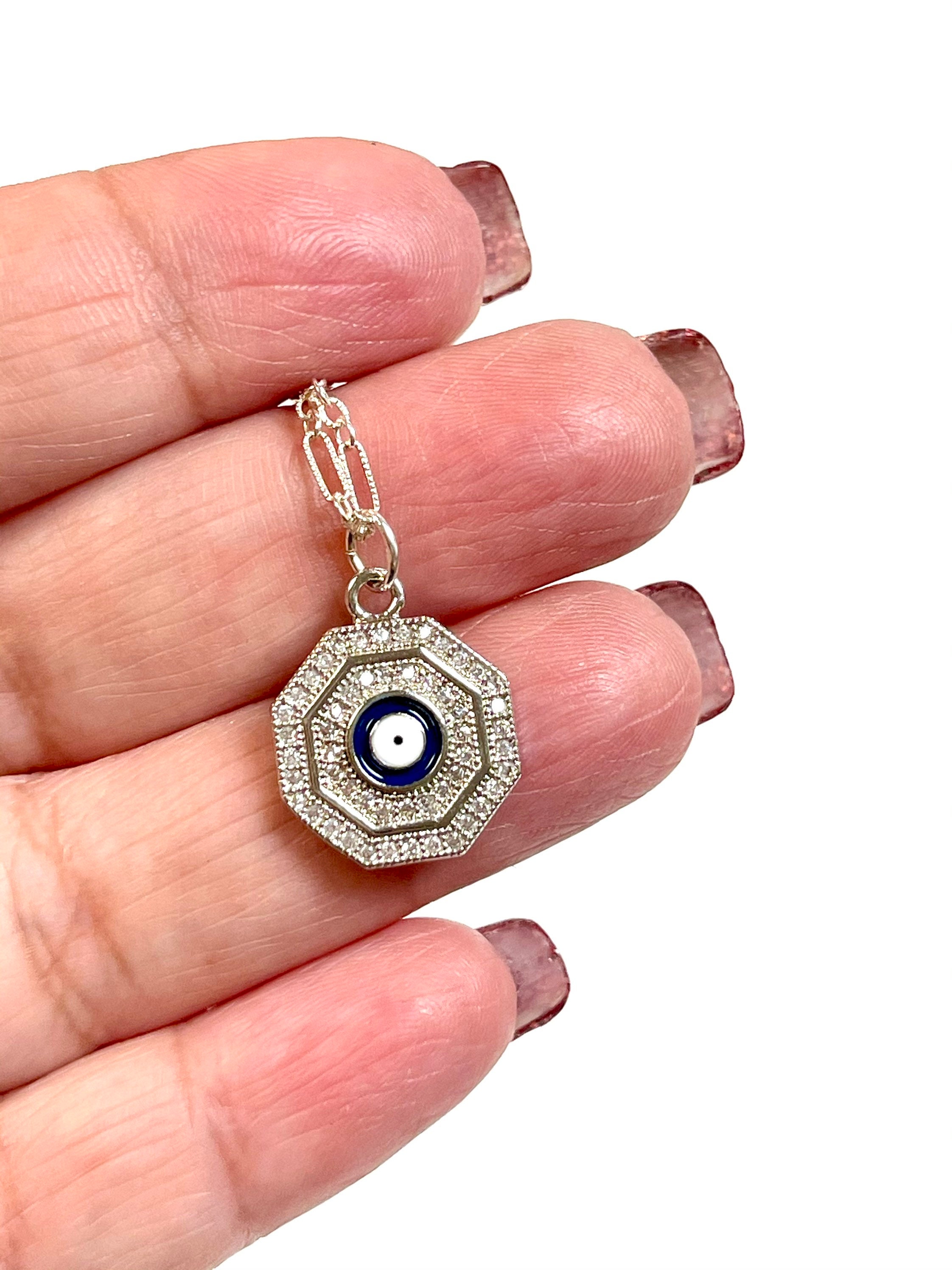 Collana d'argento del malocchio, collana del malocchio, gioielli del malocchio, fascino del malocchio, collana di protezione, ciondolo del malocchio,