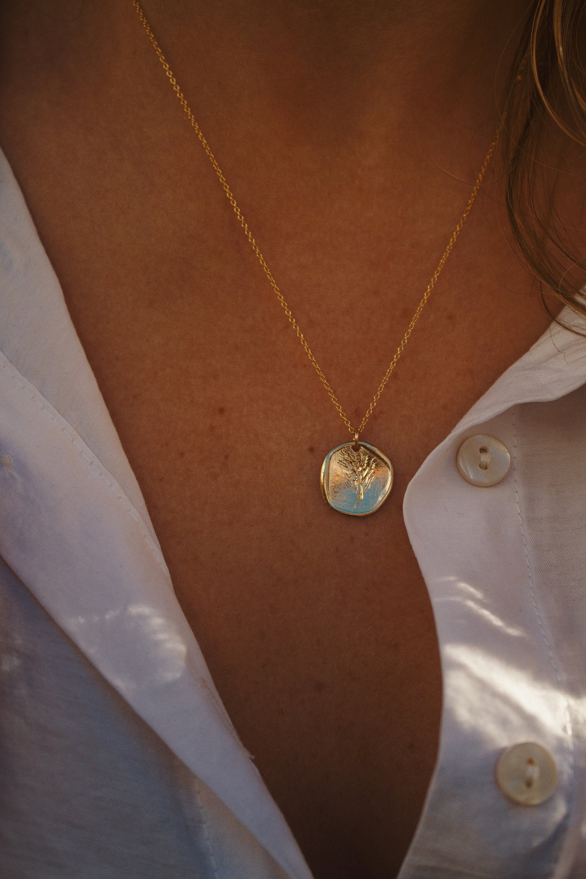 Collana d'oro, collana da donna, collana in oro 14 carati, collana con ciondolo, collane da donna, collana a strati, ciondolo d'oro, catena in oro 14
