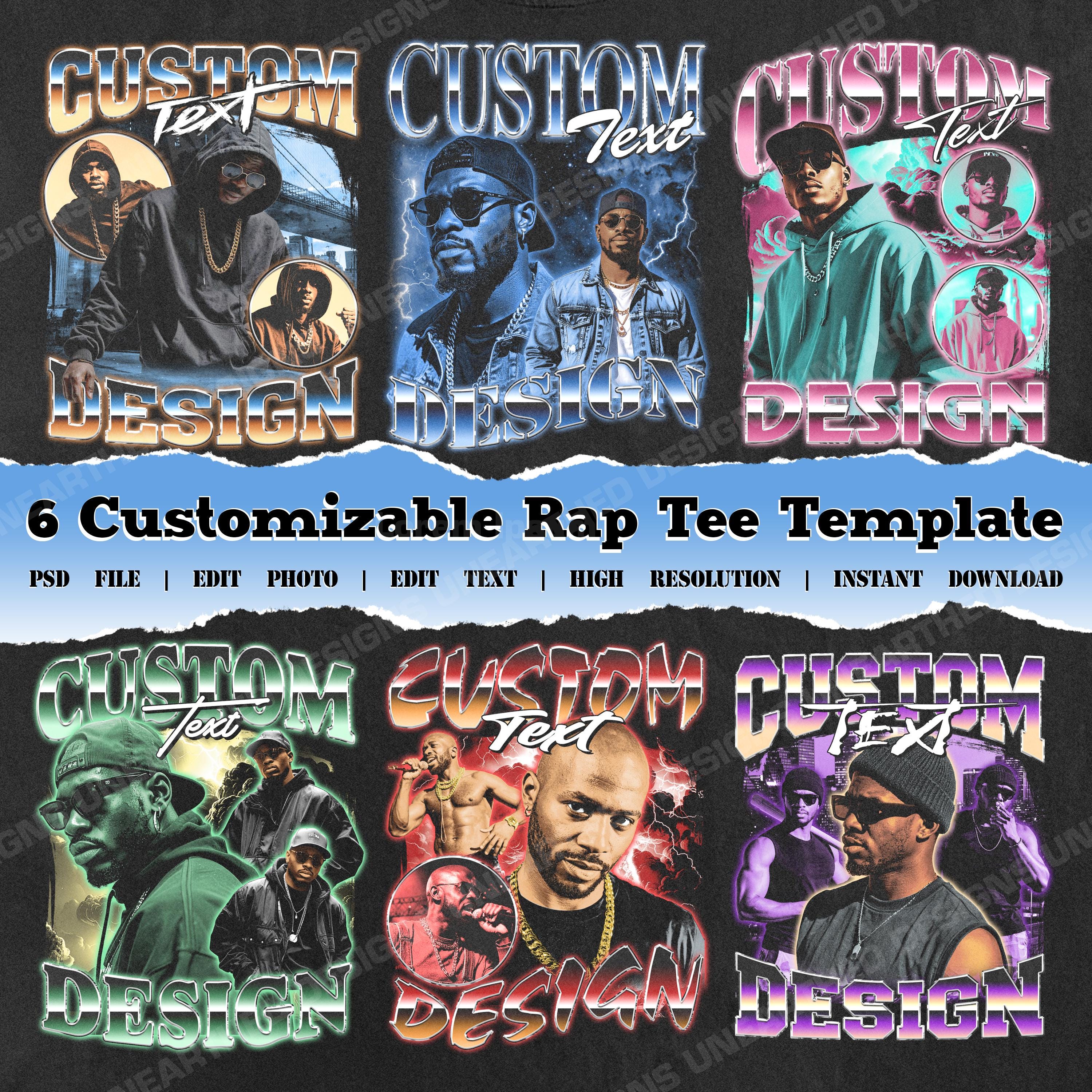 Modello di maglietta rap, modello di bootleg rap, maglietta rap modificabile, modello bootleg rap personalizzato, magliette rap personalizzate, maglie
