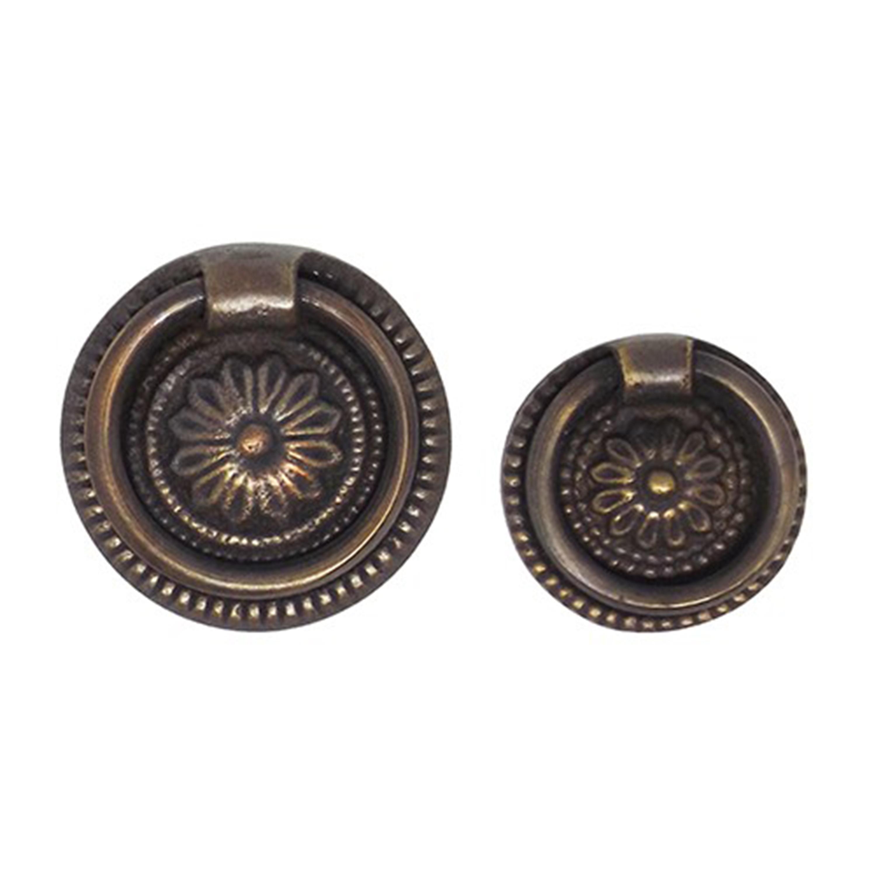 Set di pomelli vintage per cassetti, pomelli rotondi per cassetti, pomelli per cassetti per mobili, pomelli in ottone massiccio, pomelli per cassetti