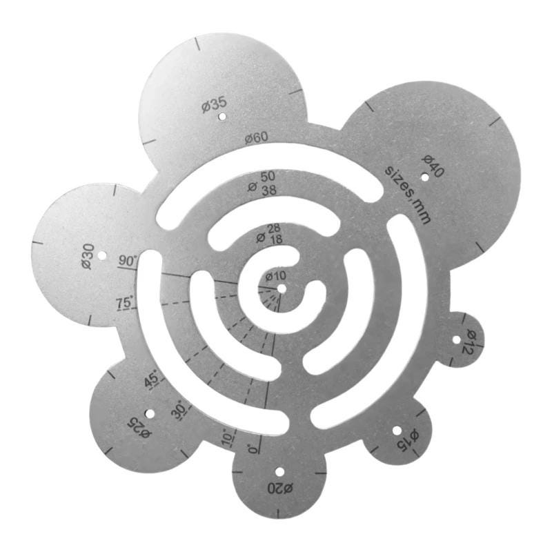 Righello per angoli arrotondati in pelle, acciaio inossidabile 304, utensili per fustellatura per lavorazione della pelle, modello circolare in metall