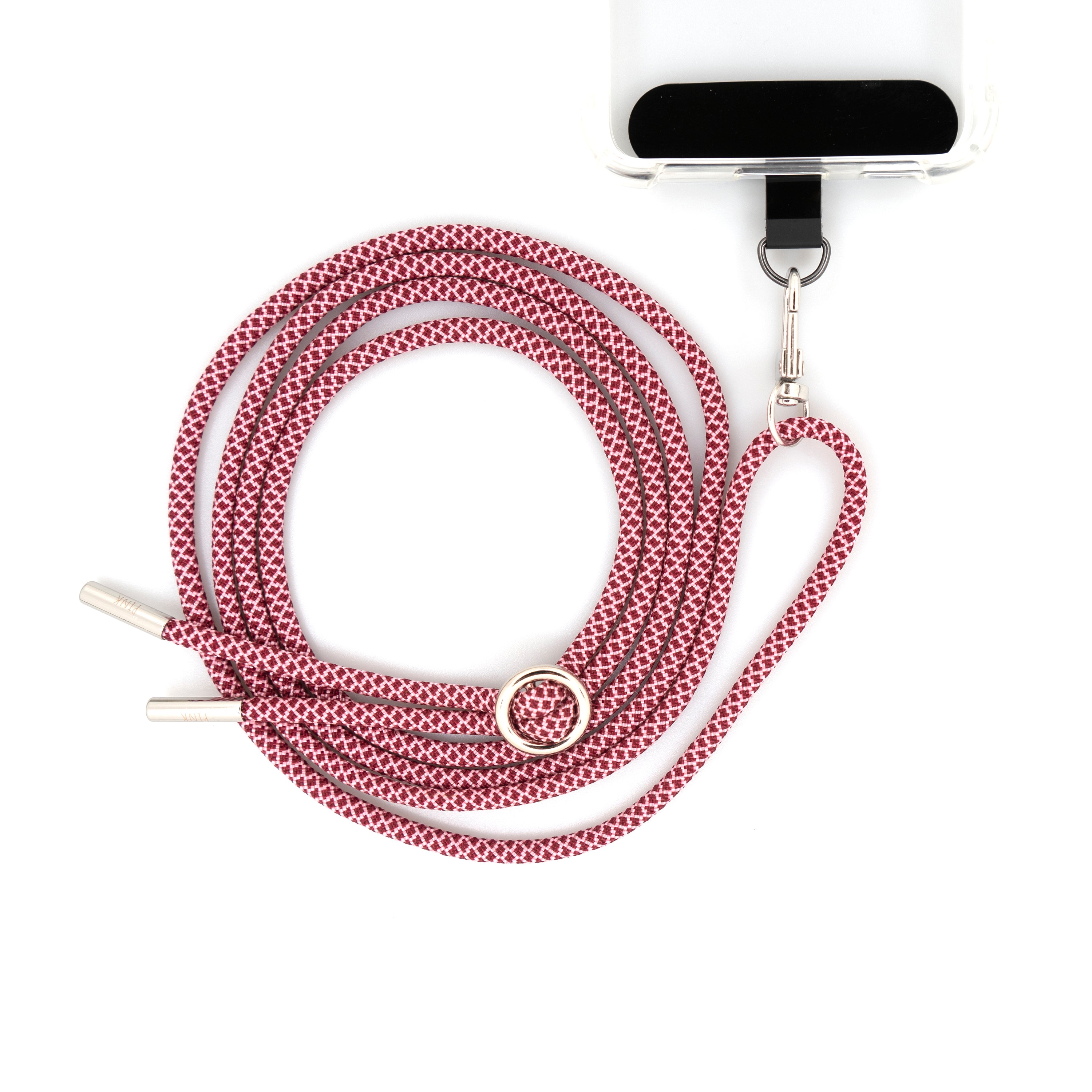 Catena universale per cellulare con moschettone e opzionalmente con toppa per appenderla al collo con cordino intercambiabile Cinghia per cellulare pe