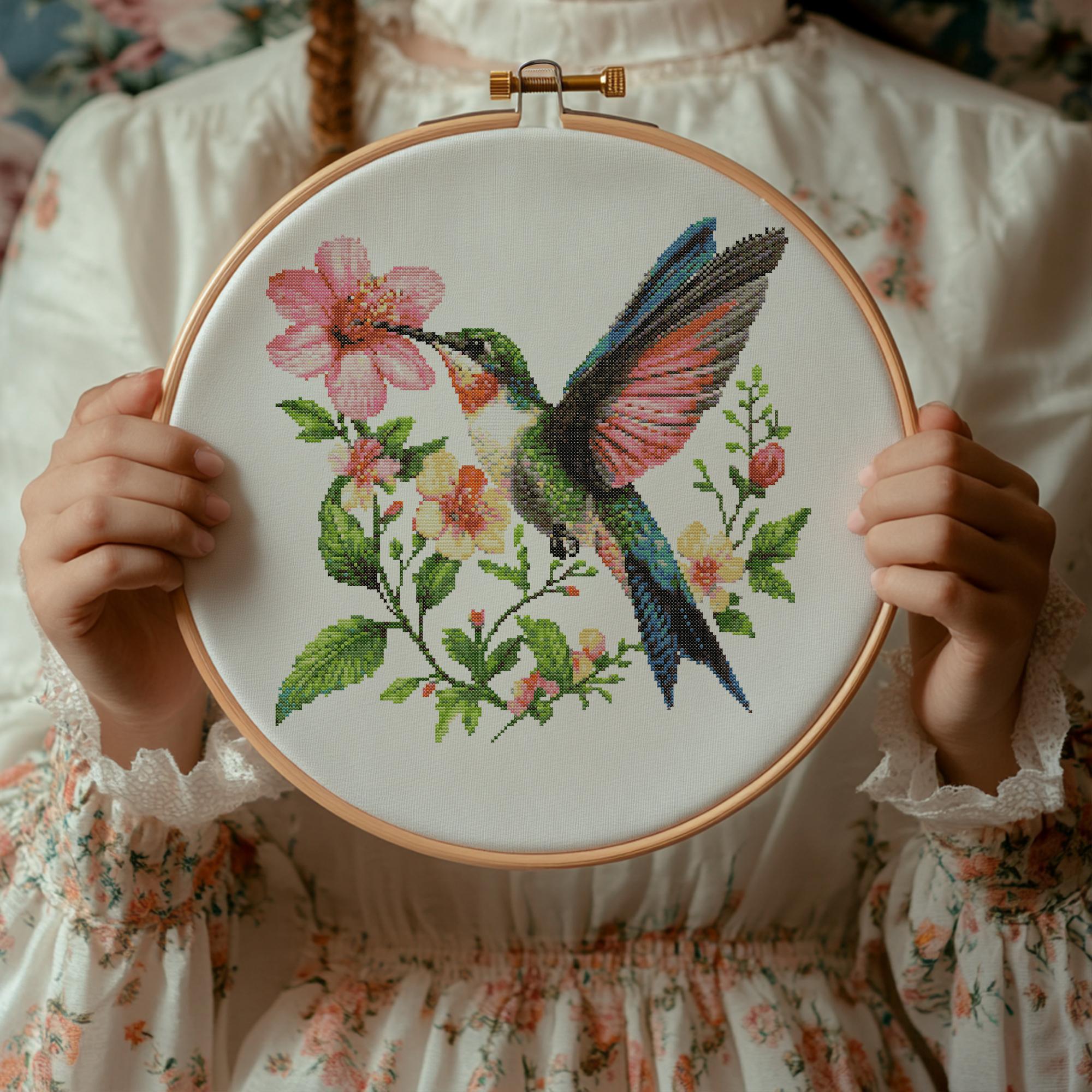 Schema punto croce Colibrì V2, Schema punto croce Colibrì PDF, Schema punto croce Animali, Punto Croce, Punto Croce, Schema punto croce