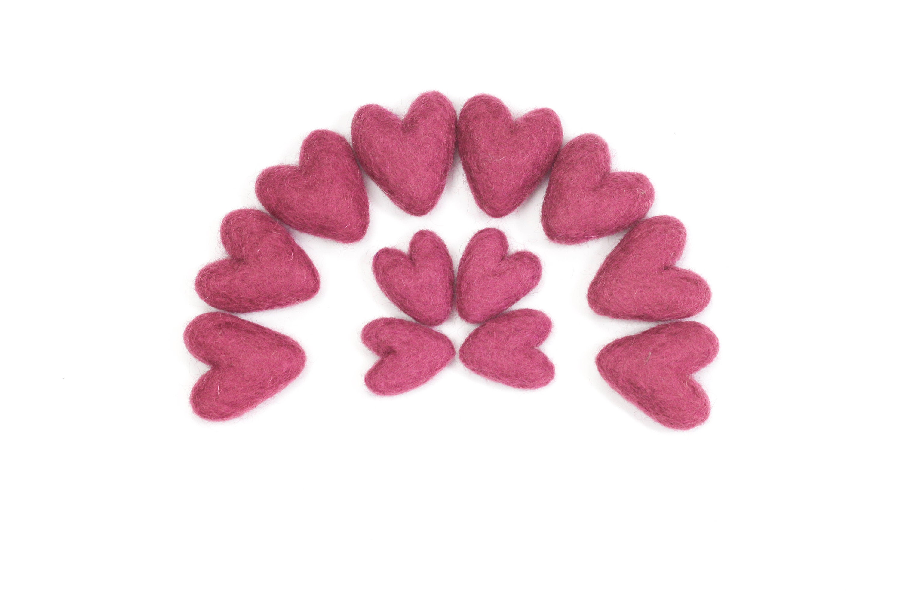 Cuori in feltro rosa antico / Mini cuori / Mini ghirlanda di cuori / Ghirlanda di San Valentino / Riempitore di ciotole / Decorazione di San Valentino