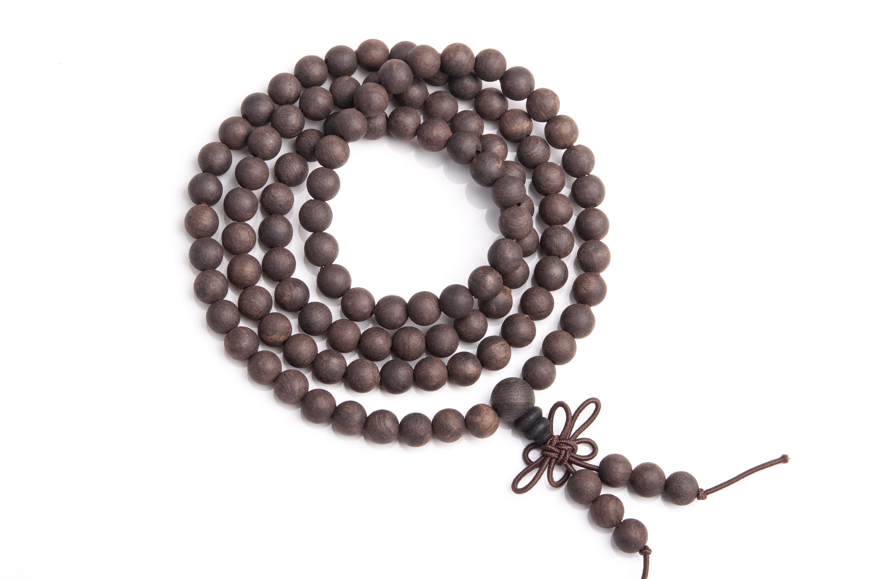 "Perline Mala in ebano e legno nero da 6 mm, 108 pezzi, perline rotonde in legno naturale da 27\", LOTTO ALL'INGROSSO da 1, 3, 5, 10 e 50 pezzi (80062-5"