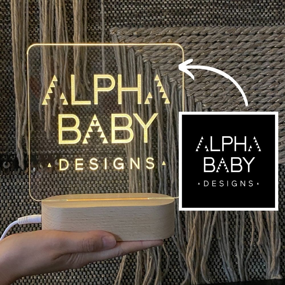 Lampada con logo personalizzato, luce notturna con logo aziendale in legno, insegna con logo personalizzato, luce a LED con logo, lampada da tavolo co