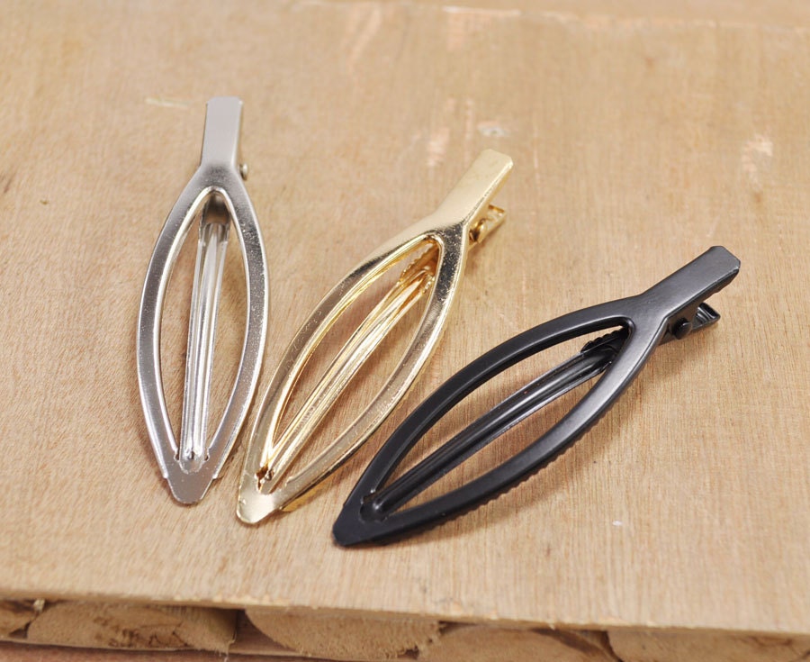 Fermagli per capelli ovali a forma di coccodrillo, 10 pezzi di fermagli per capelli a forma di coccodrillo in metallo argento/oro/nero, denti di cocco