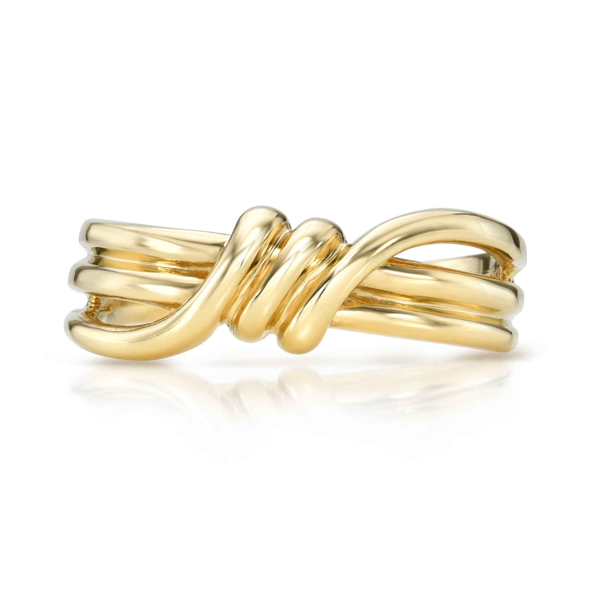 Anello con nodo in oro massiccio 14K I Anello con nodo d'amore largo 5,80 mm I Anello con nodo infinito I Anello con nodo d'amore I Anello con nodo im