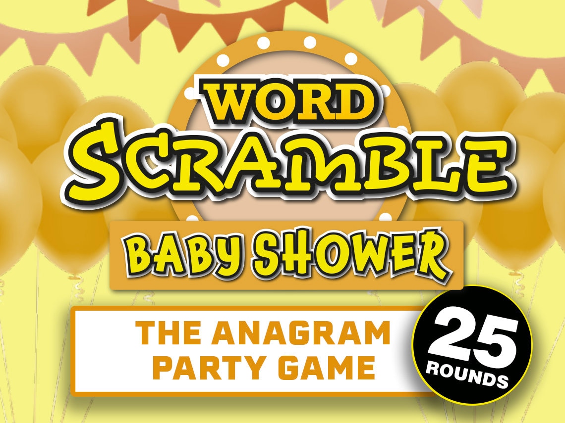 Word Scramble Virtual Baby Shower Games for Zoom // Virtual Baby Shower Game // Zoom Game // Games for Baby Shower // Shower Games