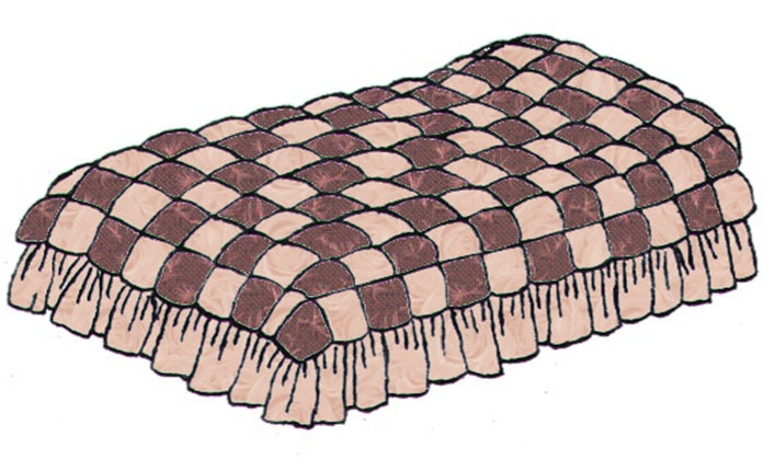 "Modello trapunta Patch \"Puff\", trapunta king size, trapunta queen size, trapunta full size, trapunta twin size, modello trapunta, modello PDF scaricab"