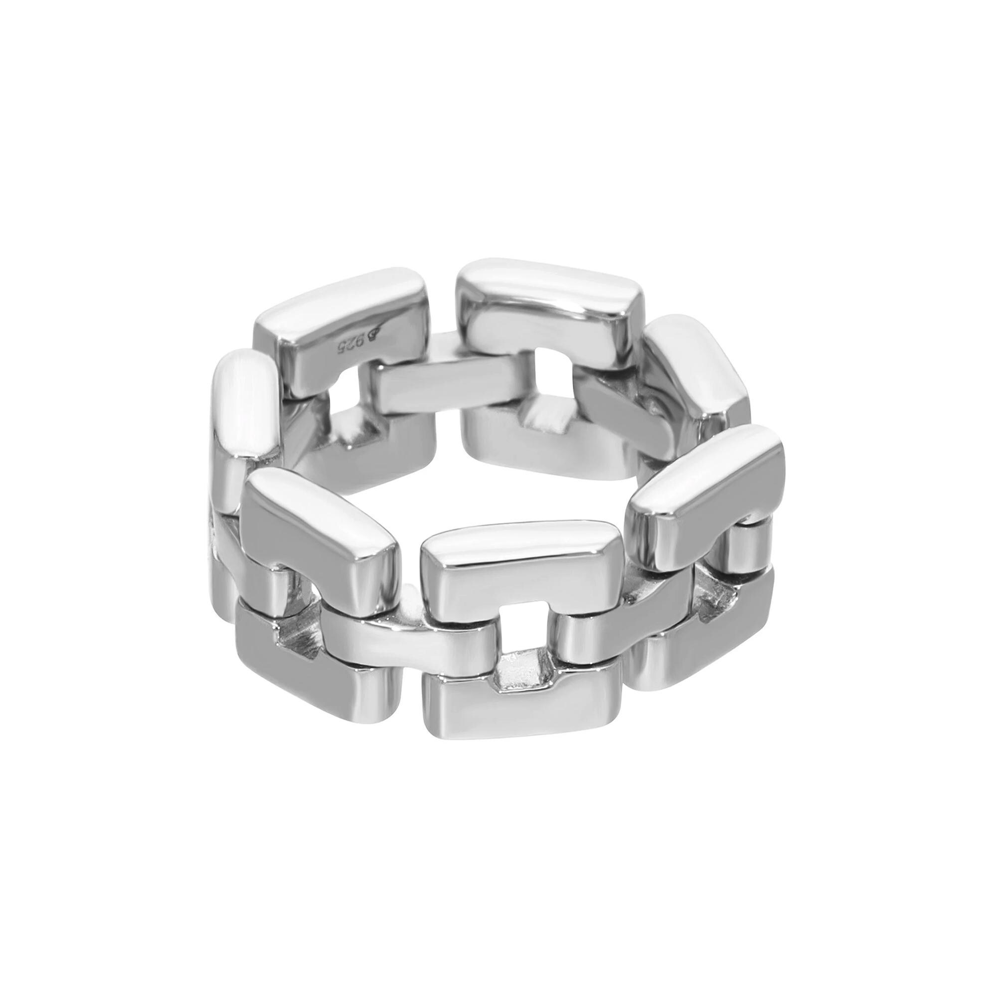Anello a catena in argento 925, anello impilabile in oro, anello a catena spessa, anello a catena a maglia barbazzale, anello vistoso, anello delicato