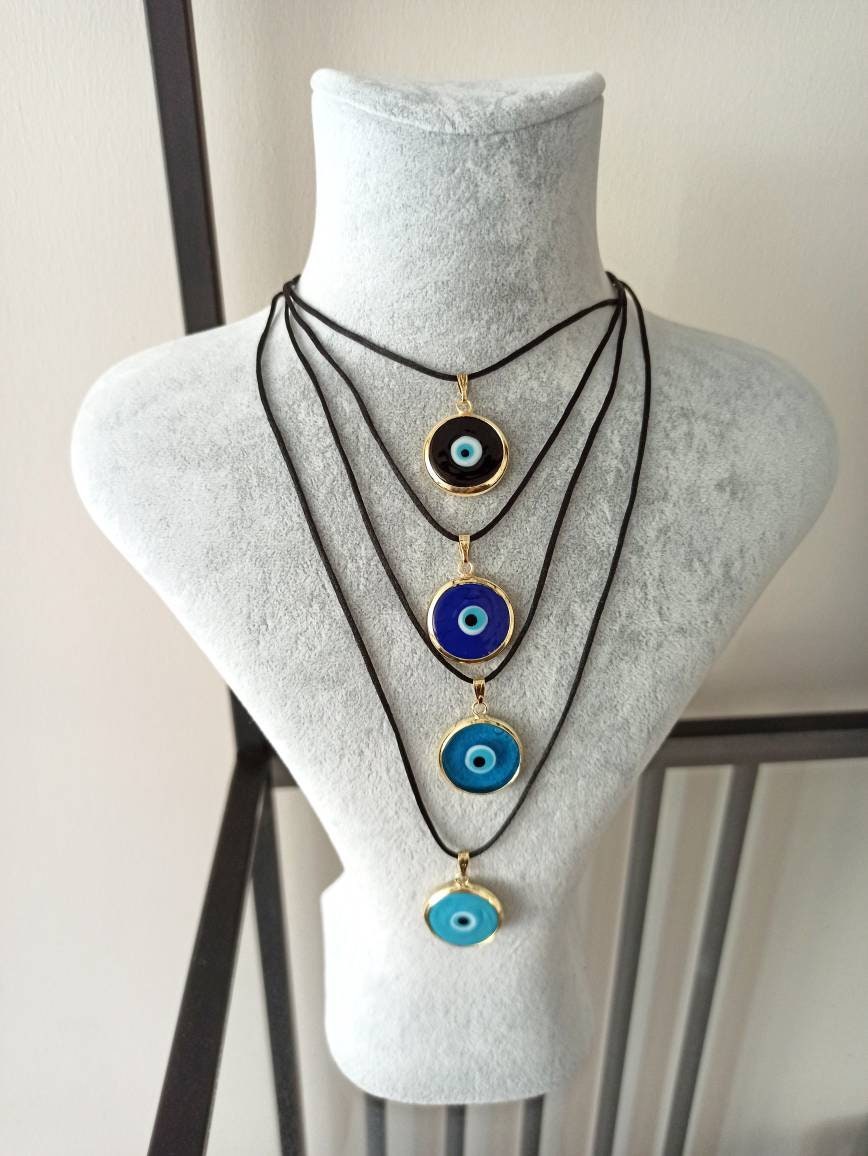 Collana contro il malocchio, girocollo contro il malocchio, collana contro il malocchio blu, occhio turco, malocchio nero, collana Nazar, malocchio d'
