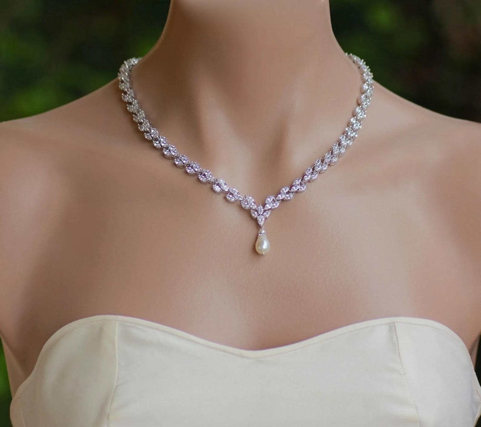 Collana da sposa in cristallo, collana da sposa, gioielli da sposa, collana in argento, gioielli da sposa, collana da sposa JADE