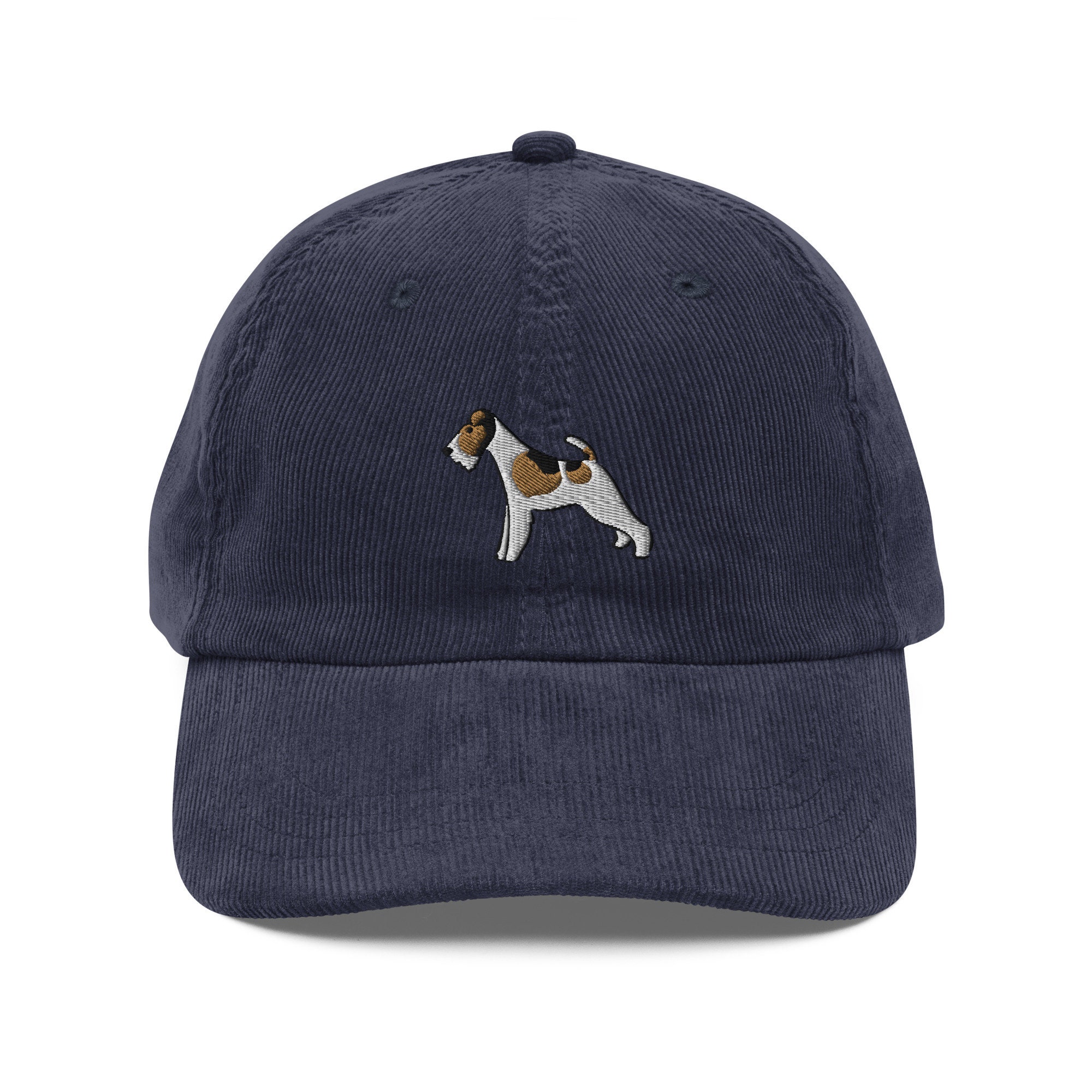 Cappello in velluto a coste Fox Terrier, cappello ricamato, cappello in filo metallico Fox Terrier, cappello per mamma Fox Terrier, cappello per papà