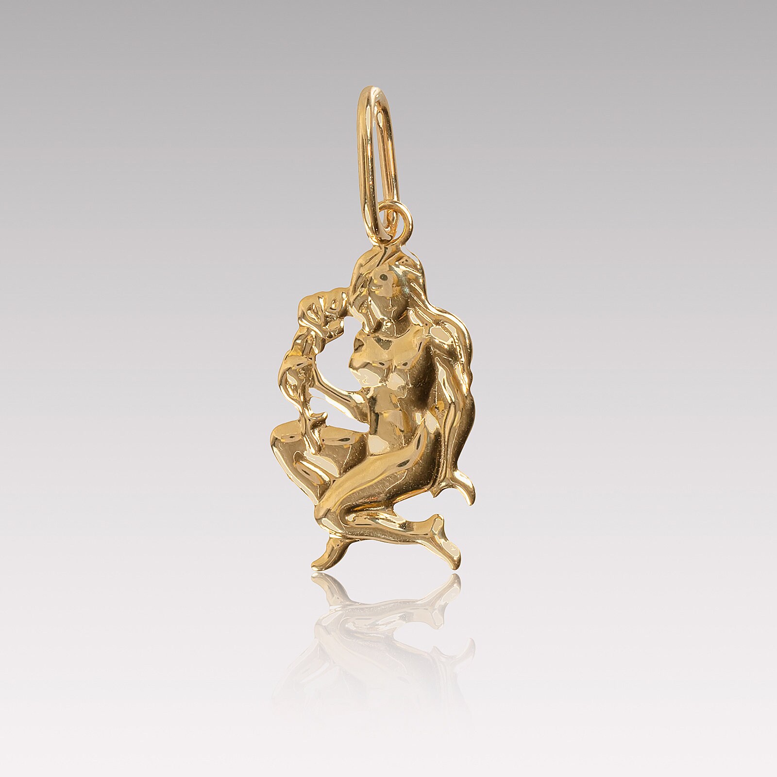 Collana con ciondolo Vergine in oro massiccio * Collana con segno della Vergine in oro 14 carati * Collana con segno zodiacale in oro per donne Vergin