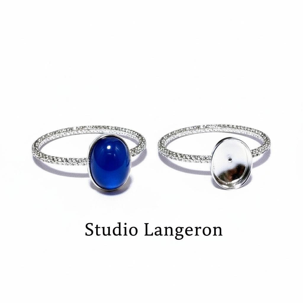 Anello in argento Sterling 925 con castone a coppa 4 x 6 mm, misura 4, 5, 6, 7, 8, 9, 10, 11, Creazione di gioielli, castone a coppa, anello di base,