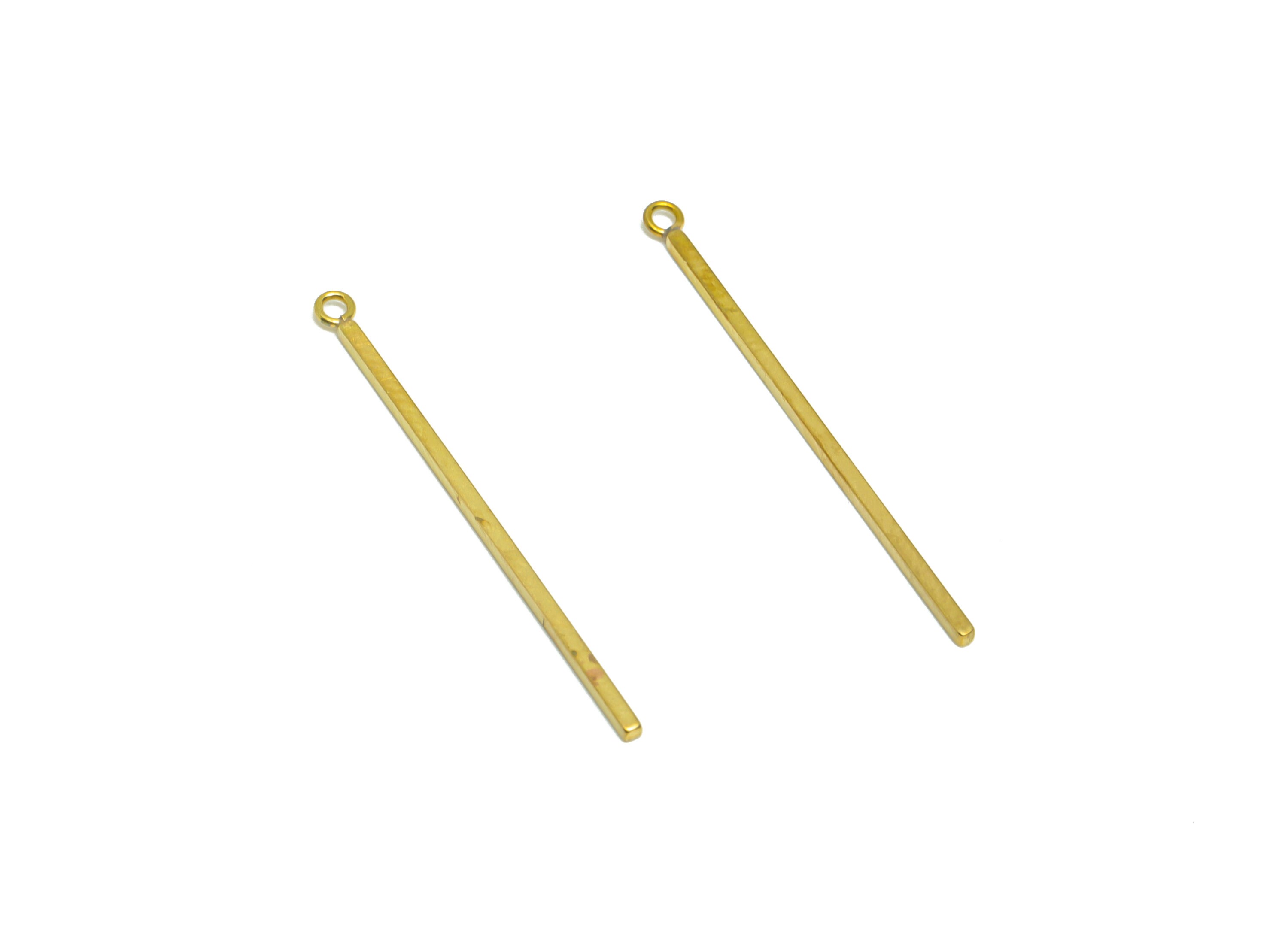 Ciondolo per orecchini a bastoncino in ottone - Ciondolo per orecchini a barra in ottone grezzo - Ciondolo rettangolare per orecchini a filo - Ciondol