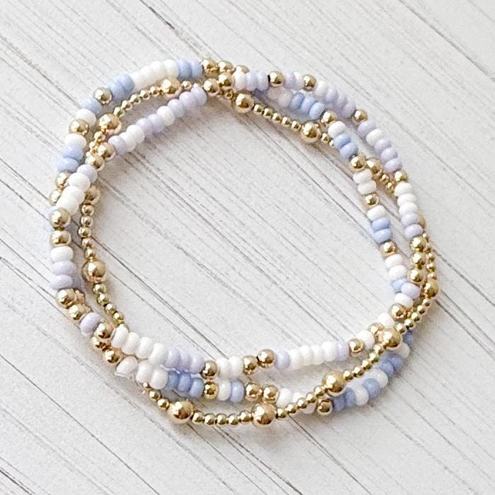 Braccialetto colorato riempito in oro 14k / Braccialetto con perline da 9 mm / Braccialetto riempito in oro 14k da 3 mm / Bracciale con perline d'oro