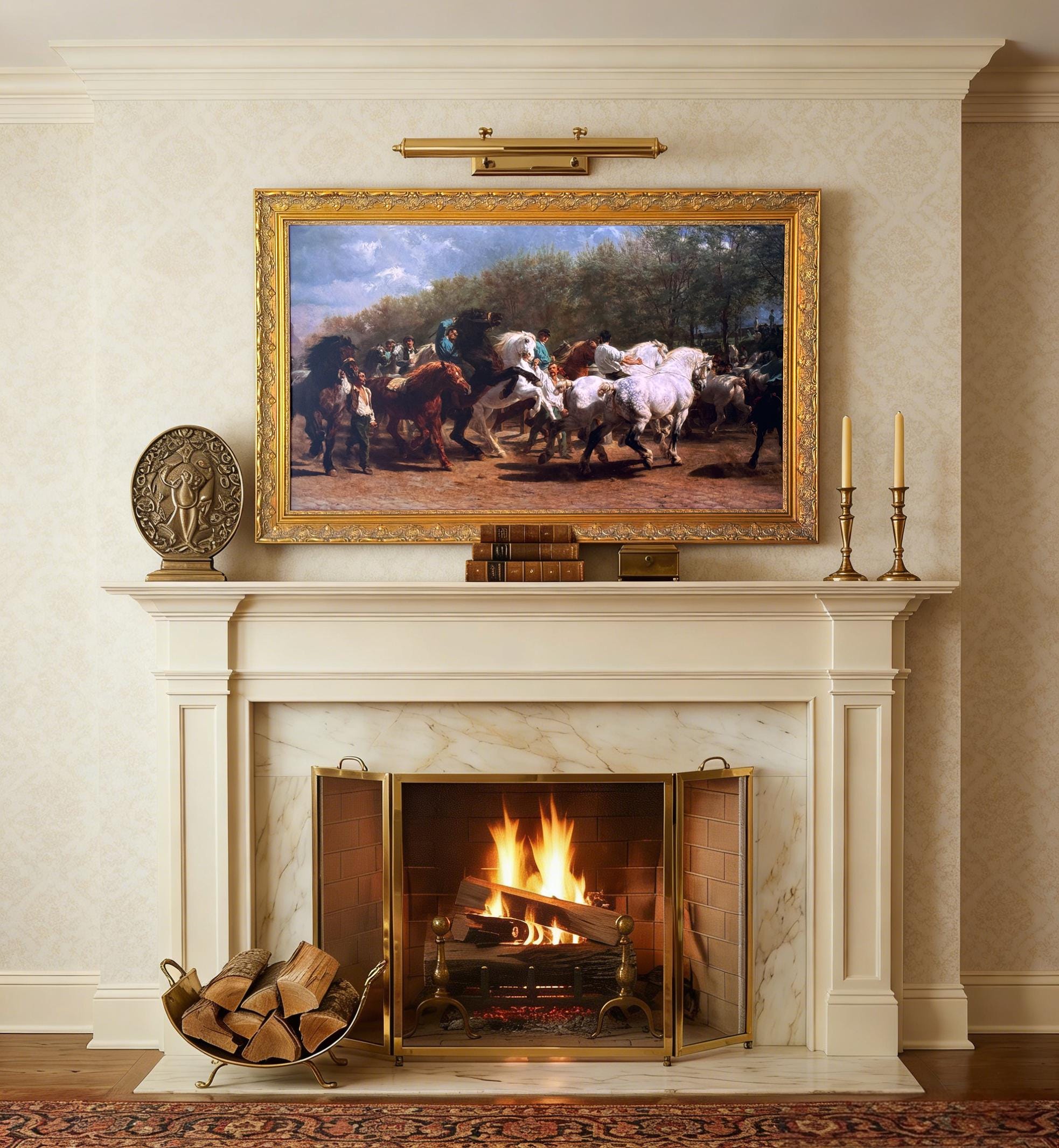 Cornice TV Samsung, cornice TV dorata, cornice TV con cornice, cornice TV in legno, cornici TV con cornice, cornice TV fatta a mano, Samsung The Frame