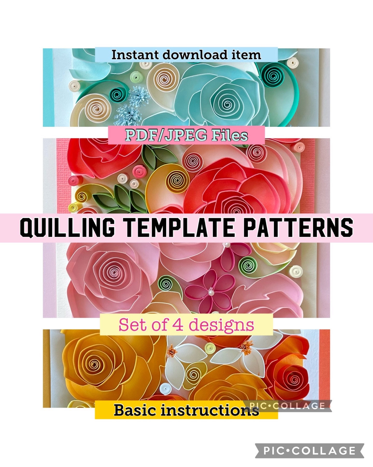 Modello per quilling, carta per quilling, modelli per quilling, modelli per modelli per quilling, fiori per quilling, kit per quilling, download immed
