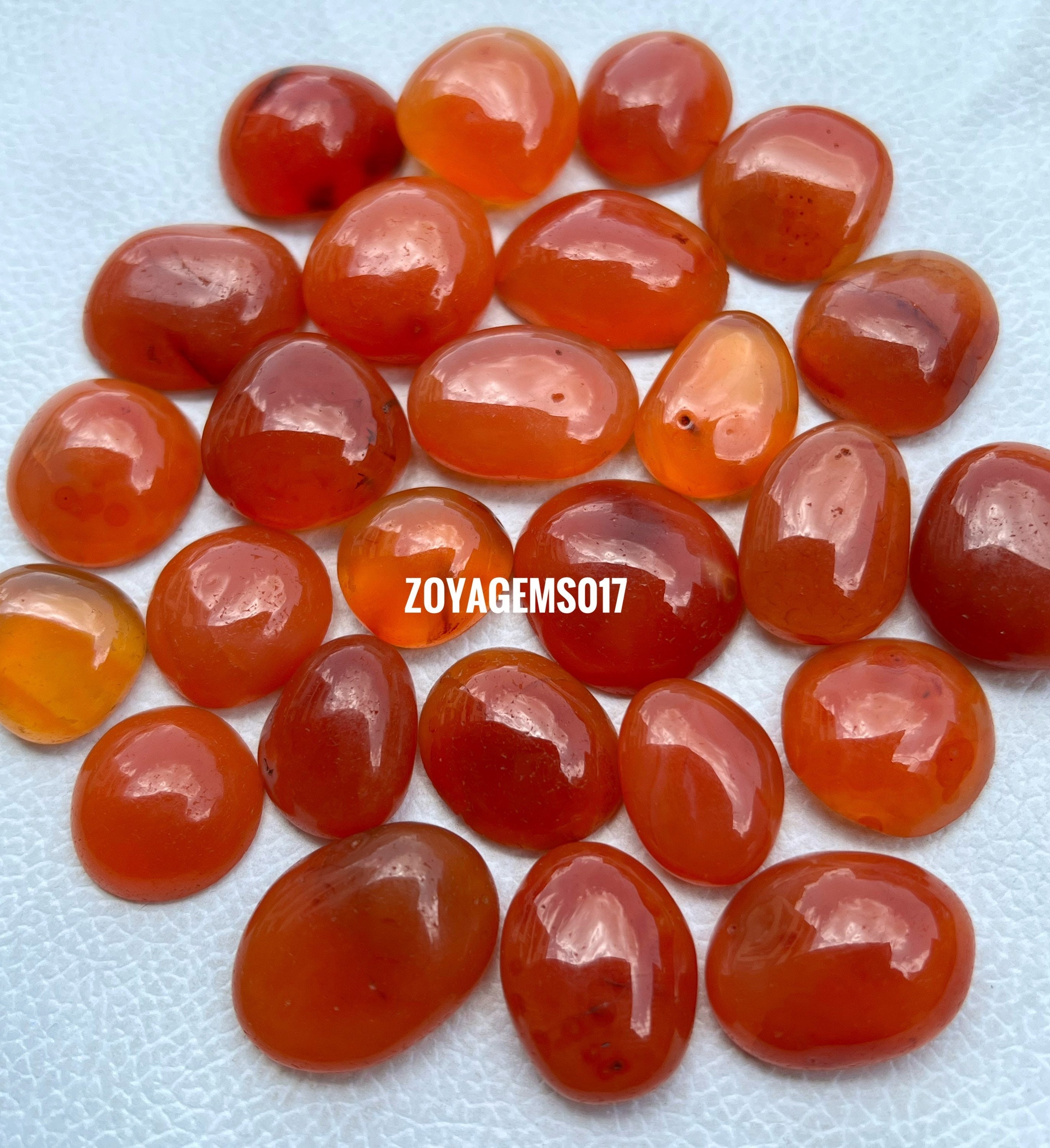 Cabochon di corniola - Pietra preziosa di corniola - Pietra preziosa di corniola all'ingrosso - Cabochon all'ingrosso - Realizzazione di pietre prezio