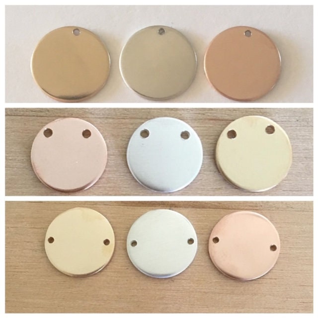 "Disco rotondo da 9,5 mm, 20 g, 3/8\", disco grezzo, disco grezzo per stampaggio rotondo, metallo grezzo, argento sterling, riempito d'oro, riempito d'o"