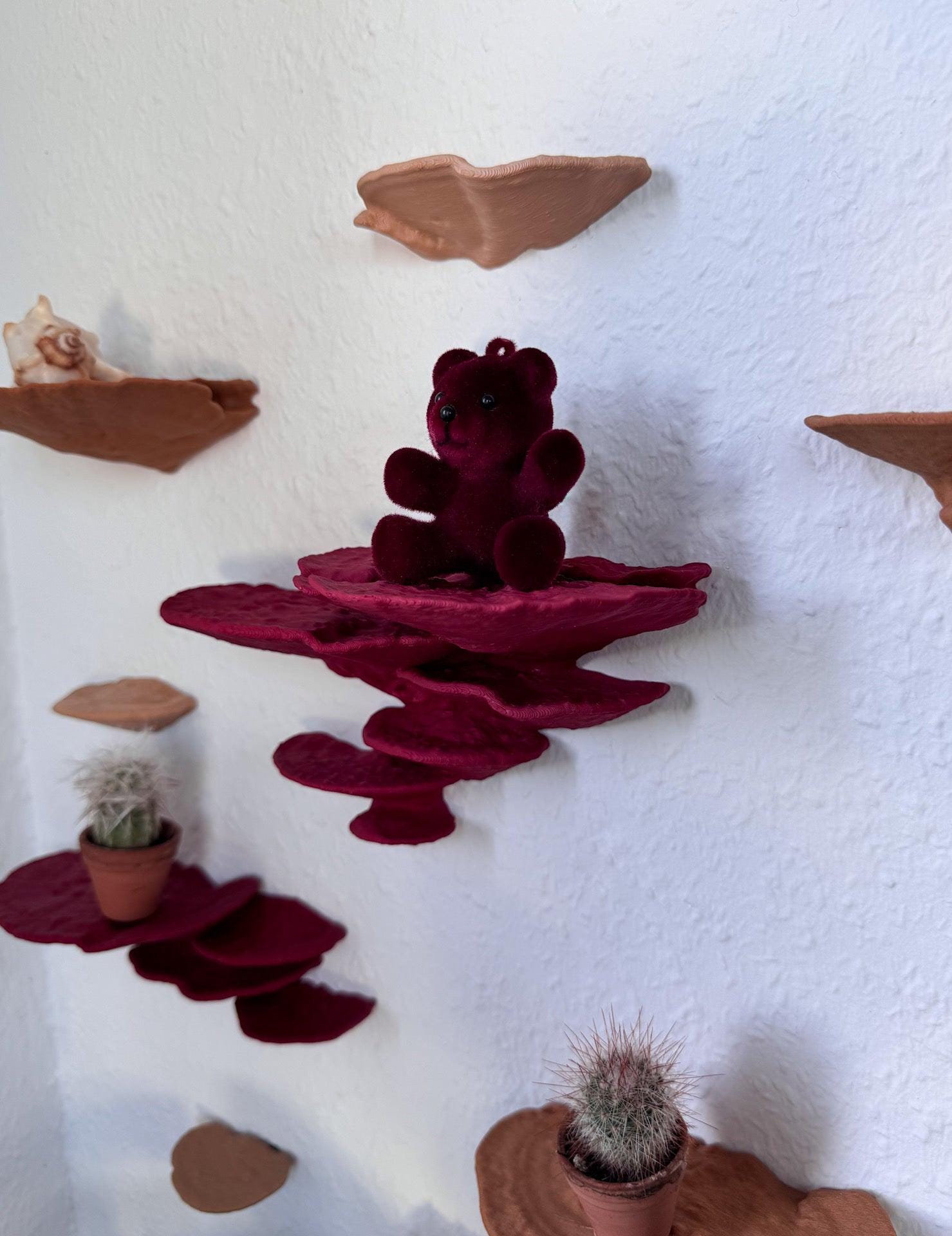 Set di mensole a forma di fungo, 9 pezzi - Set di mensole a parete galleggianti a forma di trametes per decorazioni murali ispirate alla natura | di R