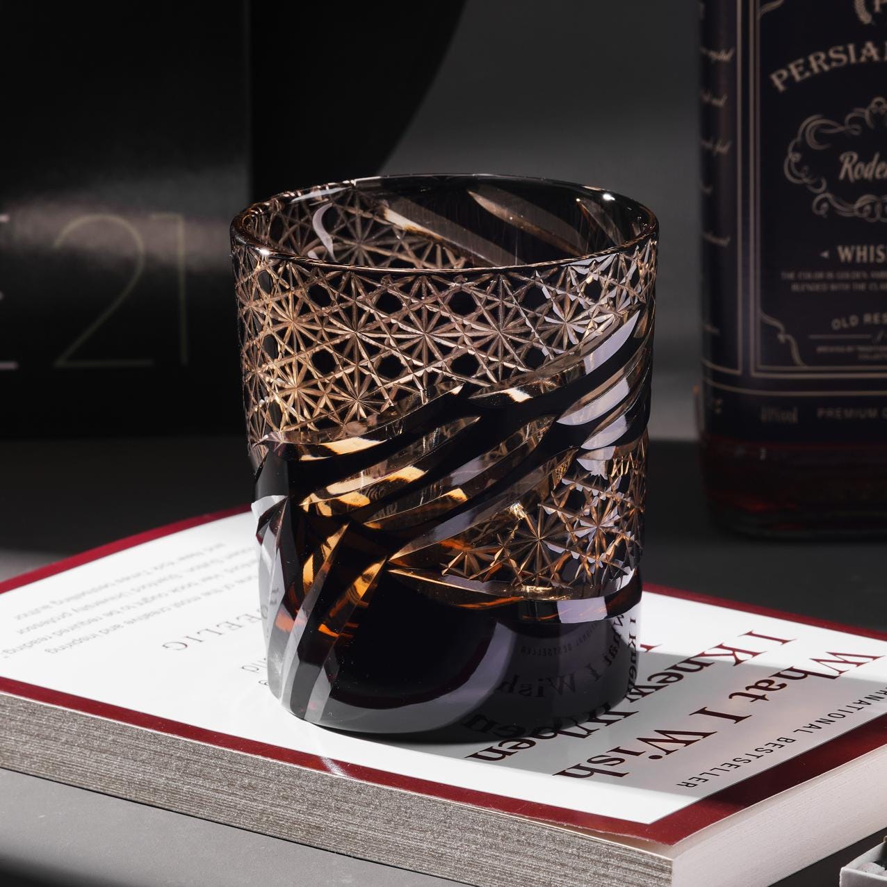 Bicchiere da whisky Edo Kiriko tagliato a mano, bicchieri in cristallo Bourbon, bicchieri da whisky in stile giapponese, bicchiere da bere vintage con