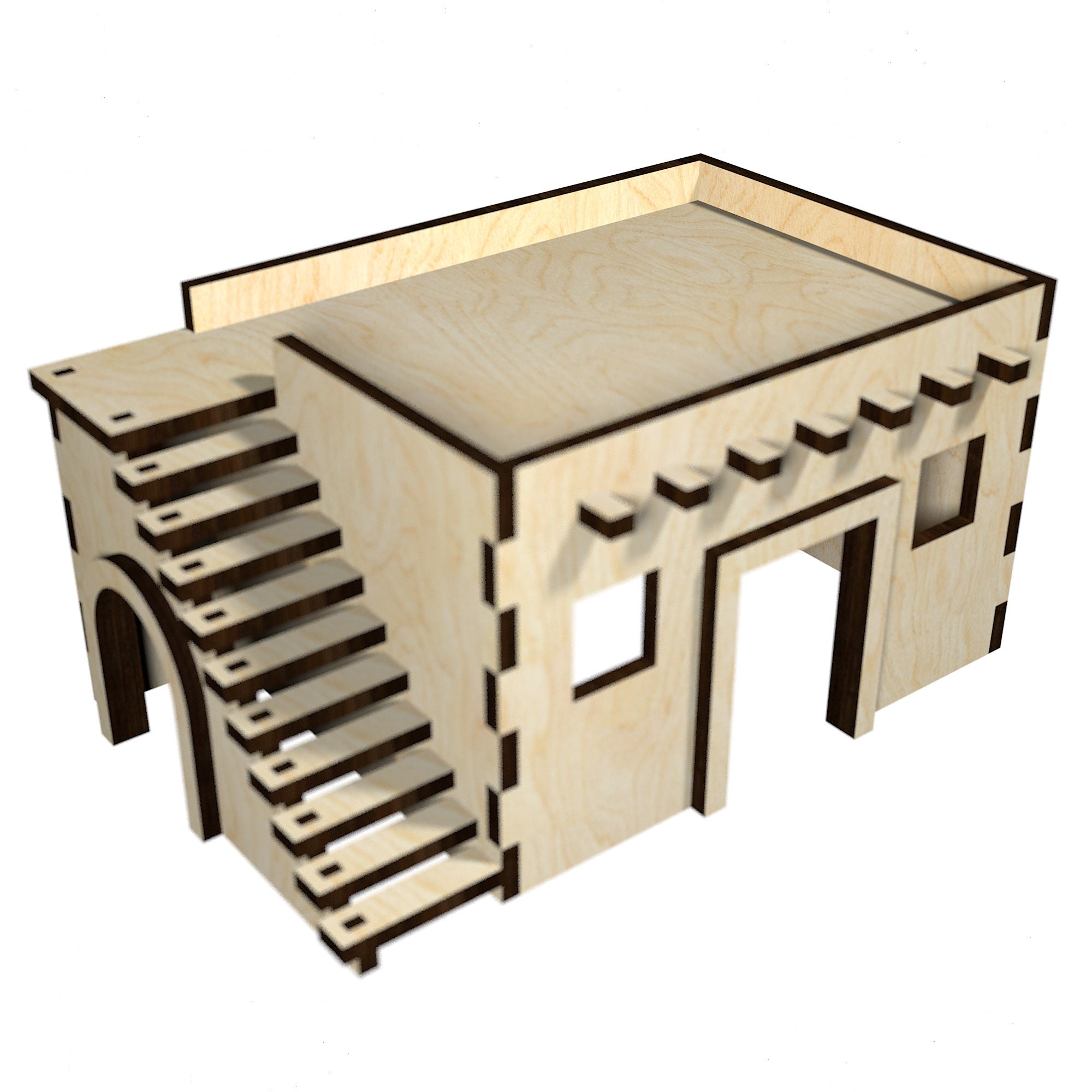 Modello vettoriale di casetta per criceti per taglio laser CNC svg modello di taglio laser modello vettoriale piano di taglio laser Download immediato
