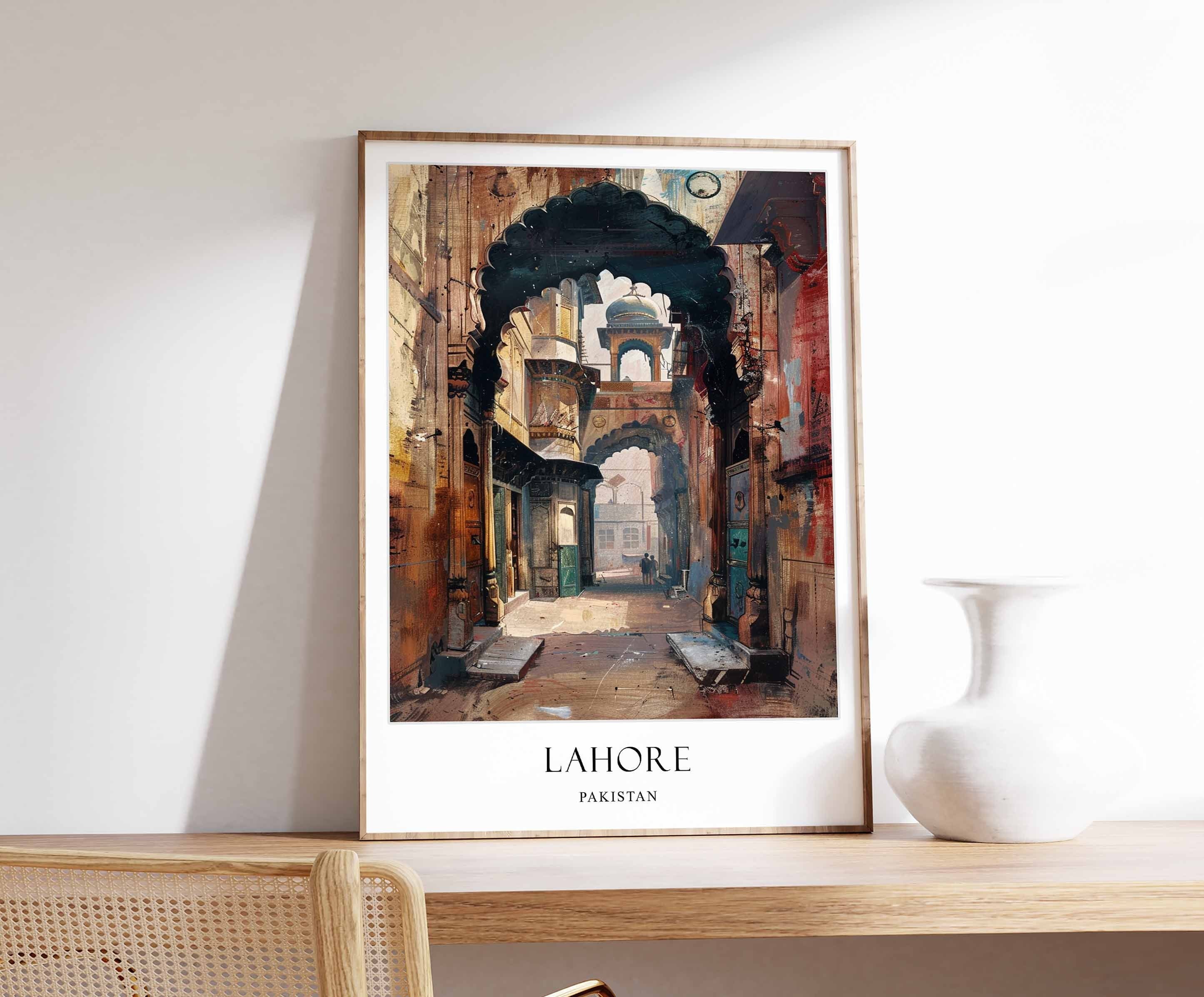 Poster di Lahore, Poster del Pakistan, Poster del Punjab, Poster islamico, Poster asiatico, Poster dell'Asia meridionale, Poster del Forte di Lahore,