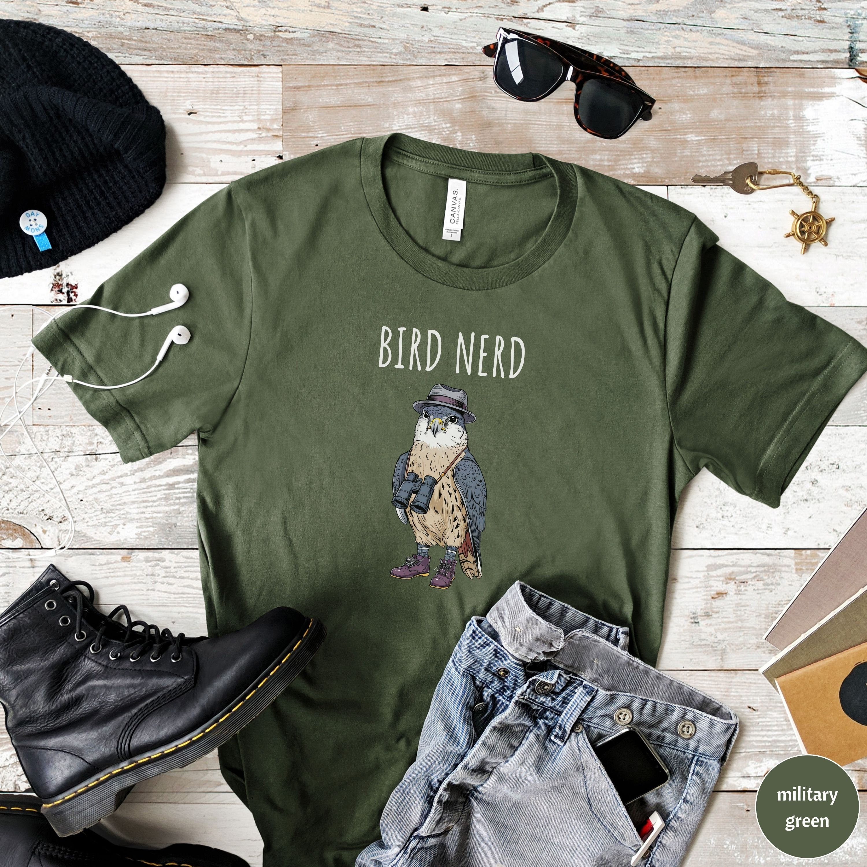 Maglietta Bird Nerd, Maglietta per amanti degli uccelli, Maglietta divertente per osservatori di uccelli, Maglietta Twitcher, Regalo per osservatori d