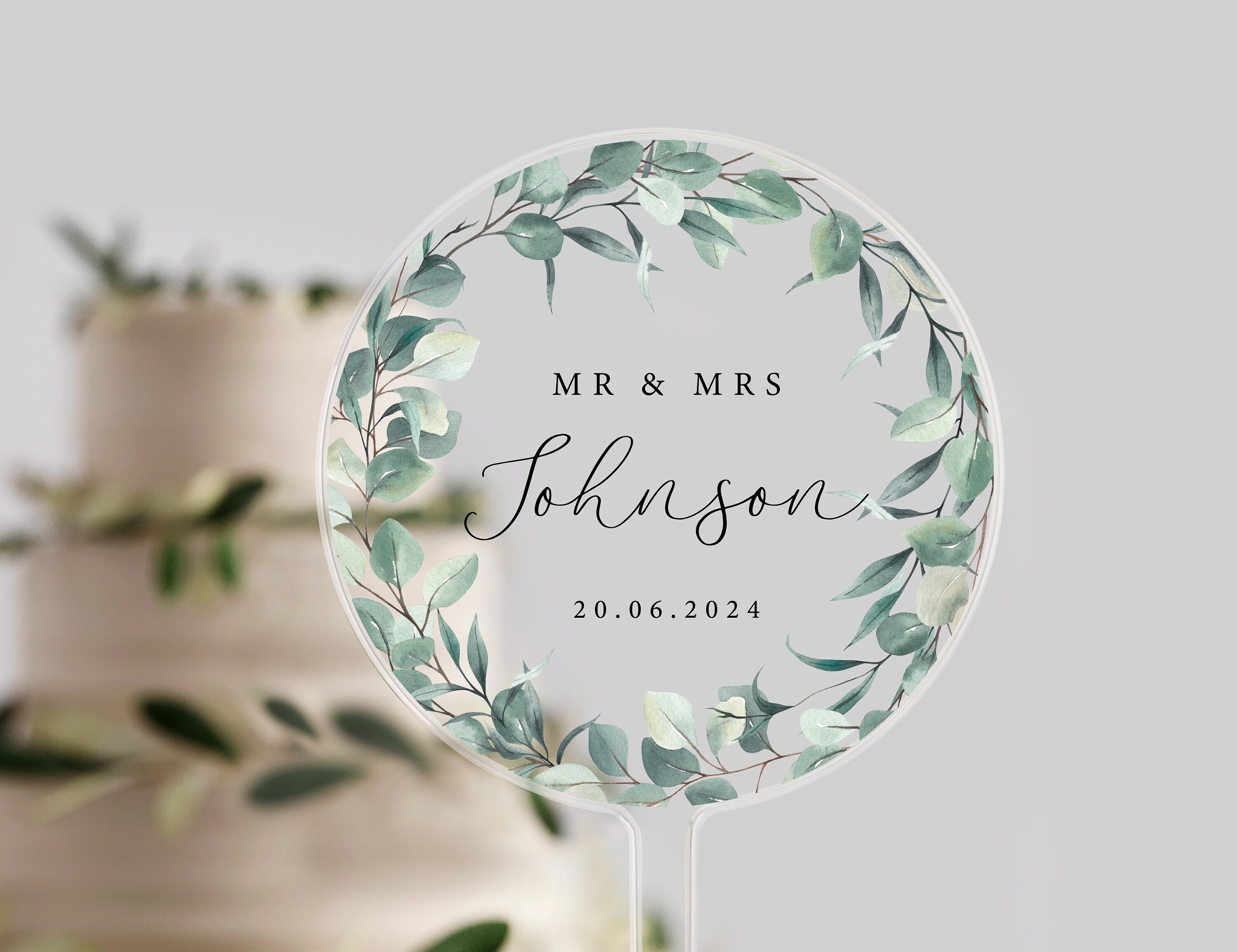 Topper per torta nuziale personalizzato / Mr & Mrs / Fidanzamento / Anniversario / Decorazione torta / Topper per torta / Regalo di nozze / Torta nuzi