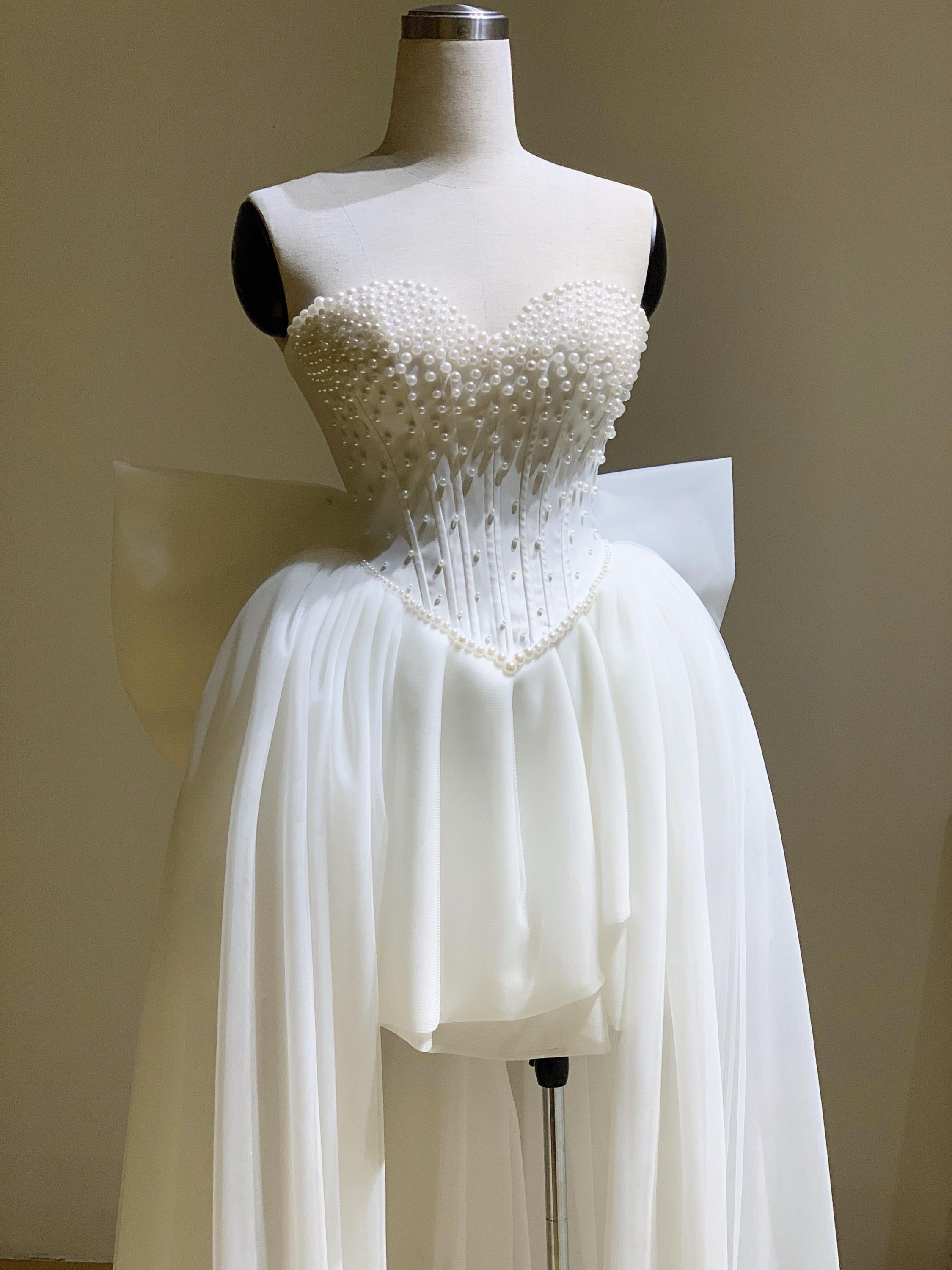 Abito da sposa con scollo a cuore / Abito da ricevimento / Secondo abito da sposa / Abito da sposa con corsetto / Abito da sposa in tulle / Abito da s