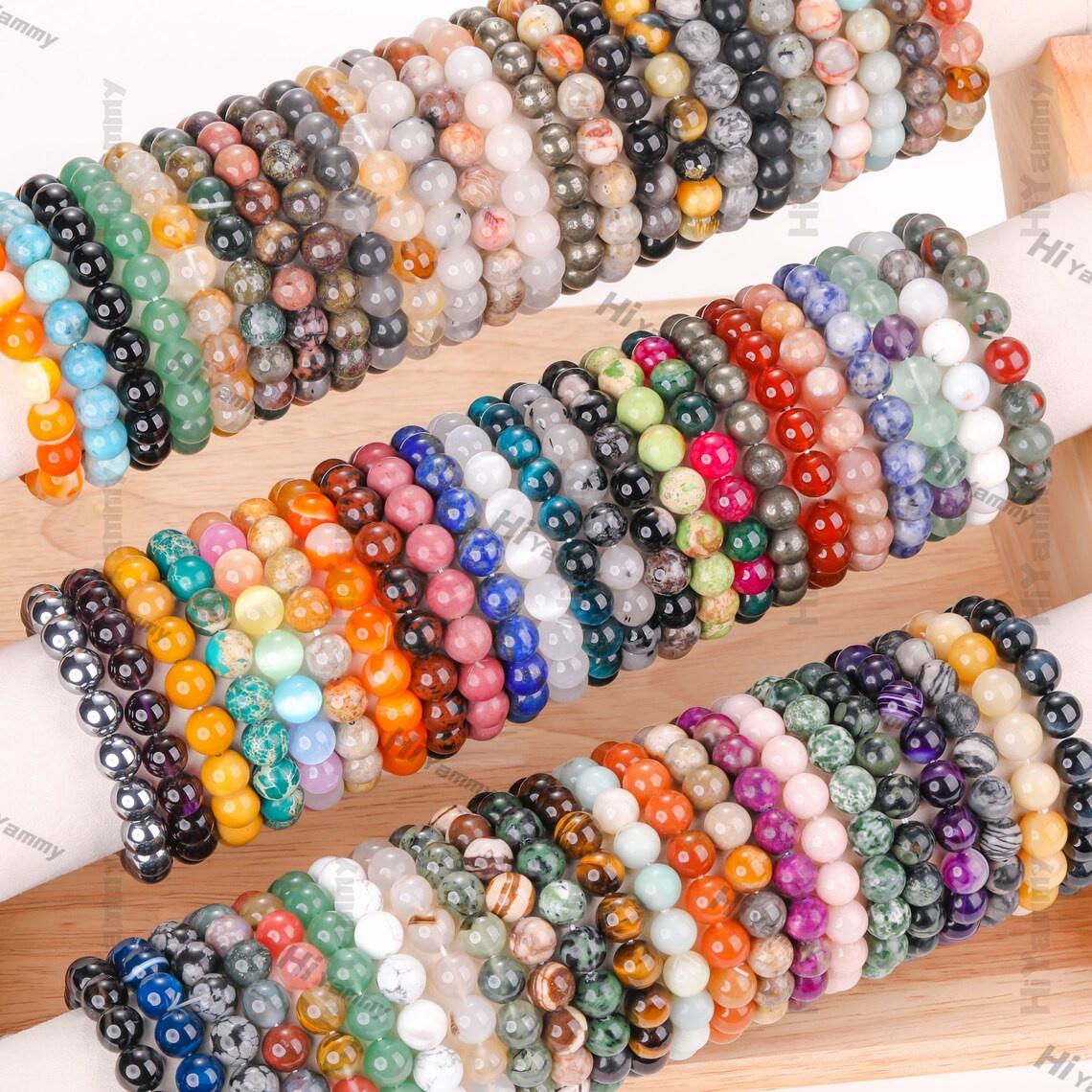 10mm, Bracciale con perline di quarzo cristallo naturale, Bracciale elastico da uomo e donna, Cristallo curativo, Gioielli di cristallo, Bracciale con
